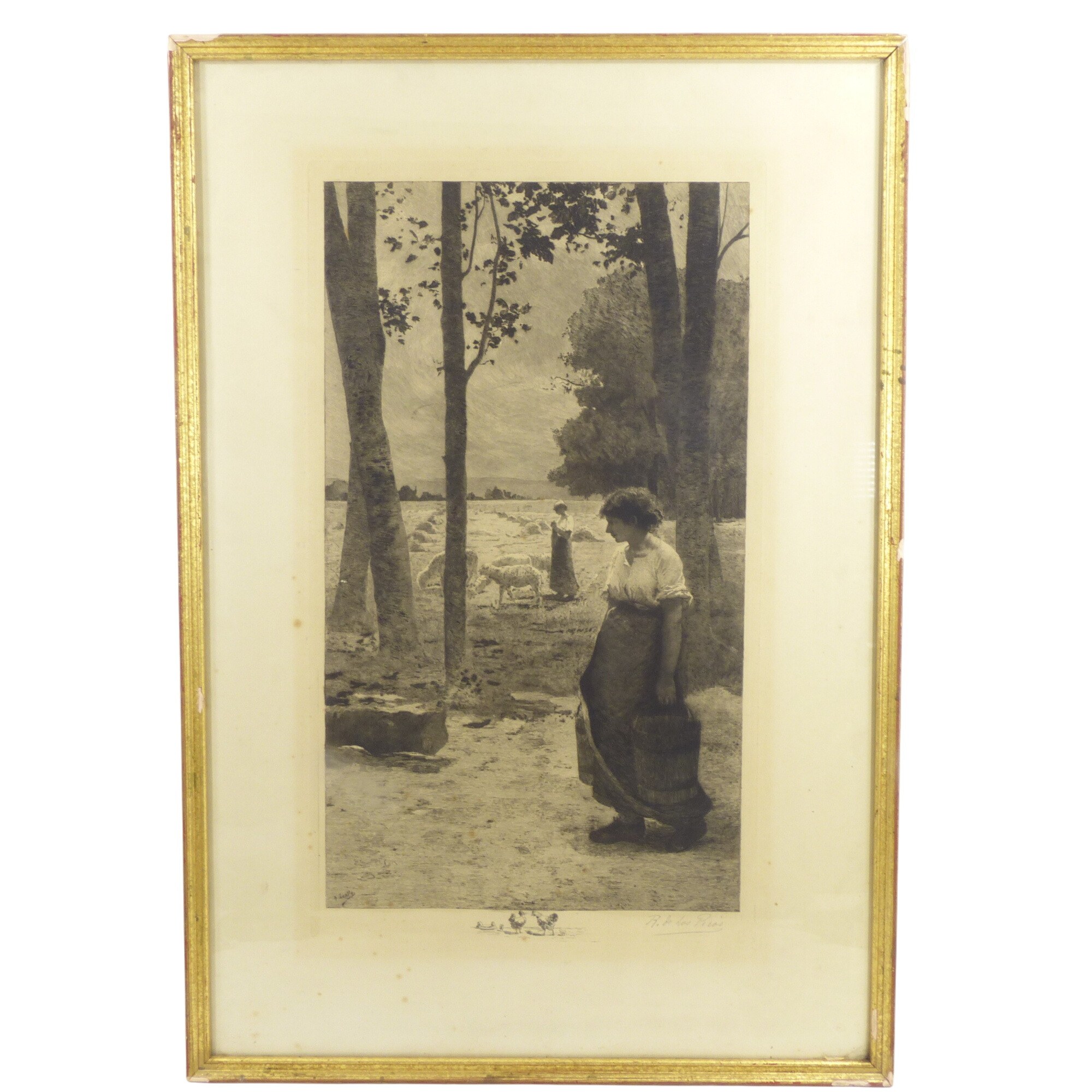 Ancienne gravure encadrée - Signée Ricardo De Los Rios - Photo 0