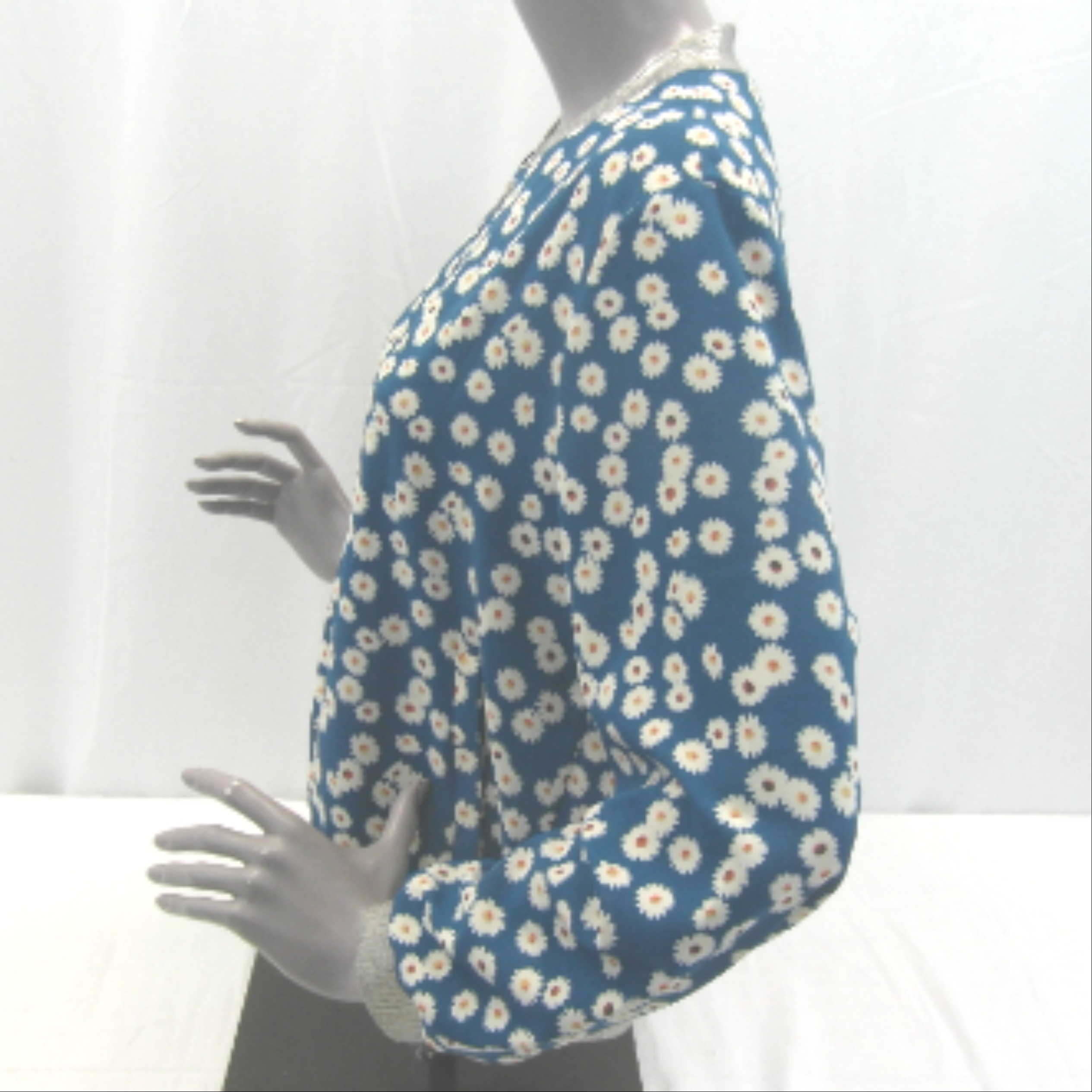 Veste bleue motifs floral It hippie taille M - Photo 2