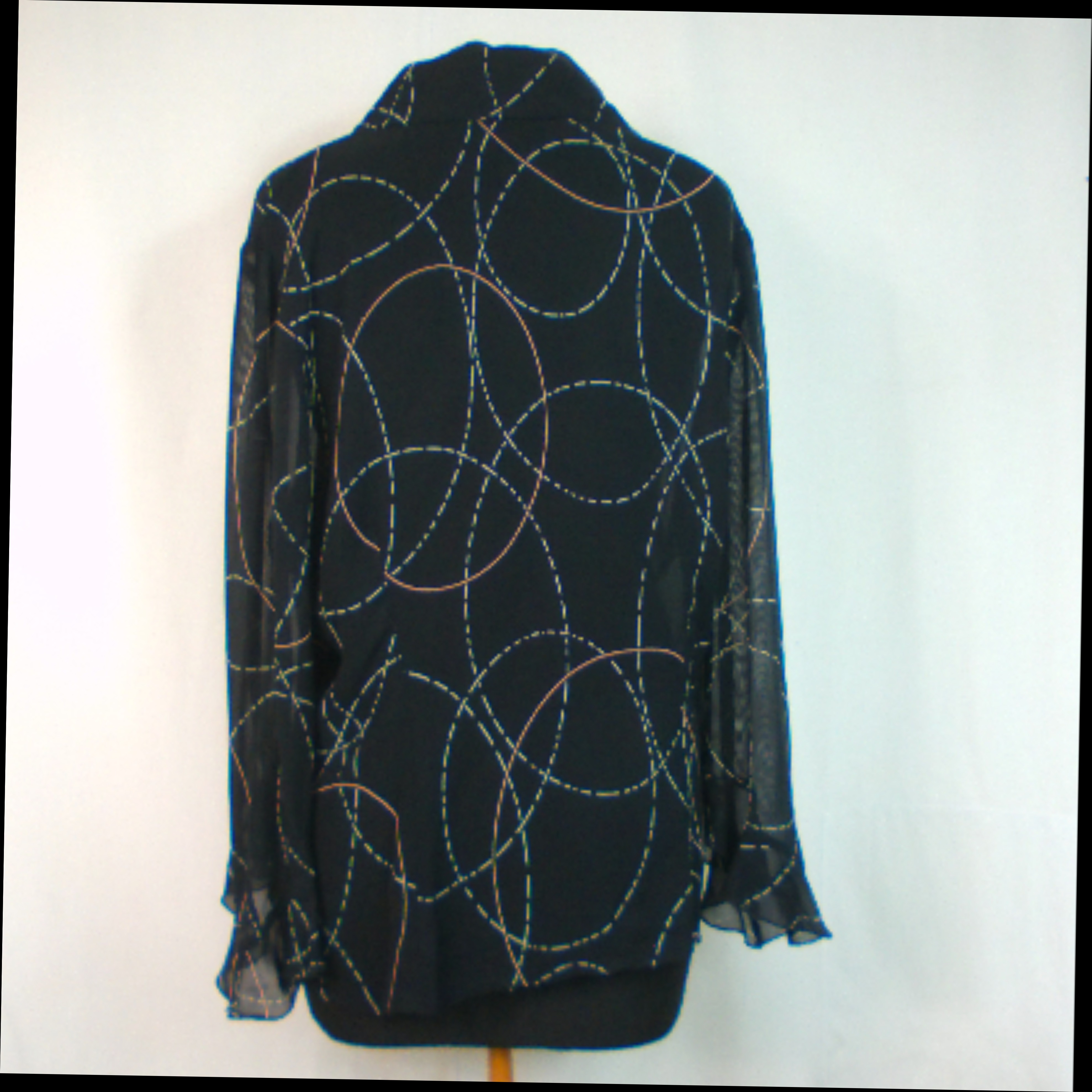 Chemisier BURTON, motifs blancs sur fond noir, taille 44 - Photo 2