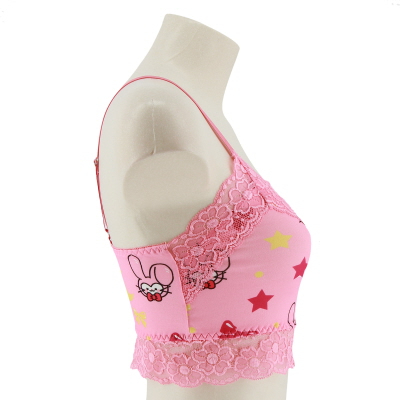 brassière rose avec étoiles et dentelle -Romwe-taille s - Photo 1