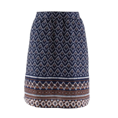 Jupe bleu marine imprimé - femme - Blanche Porte - taille 42 - Photo 0