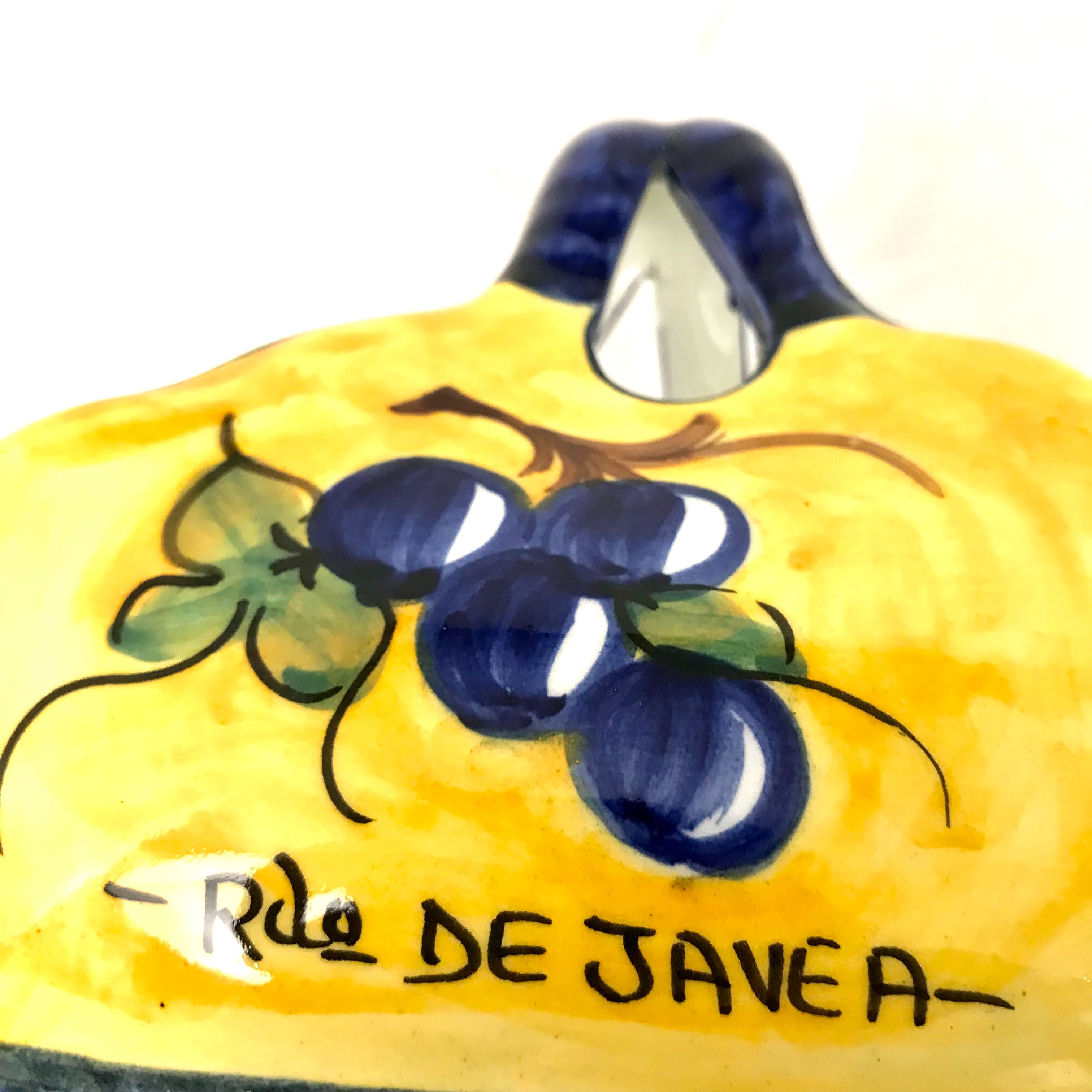 Panier en céramique Jaune et bleu - Rdo de Javea - Bon état - Photo 7