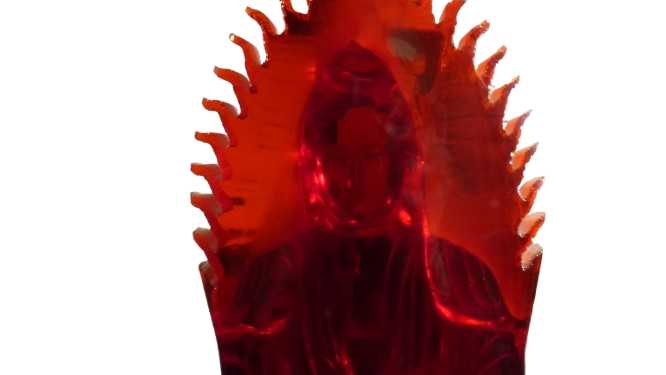 Statue de bouddha décorative couleur rouge cerise - Photo 9