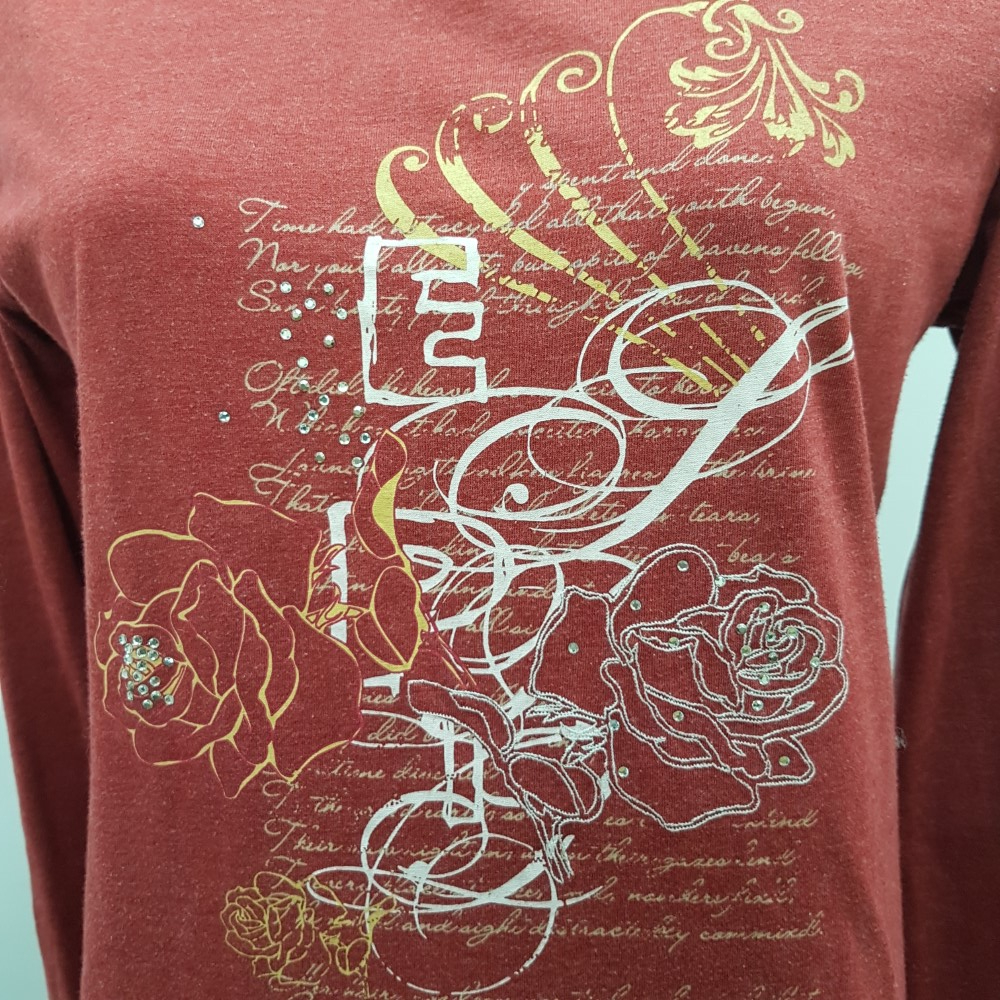 Top rouge cramoisi imprimé jaune et blanc - ESPRIT - taille M - Photo 5