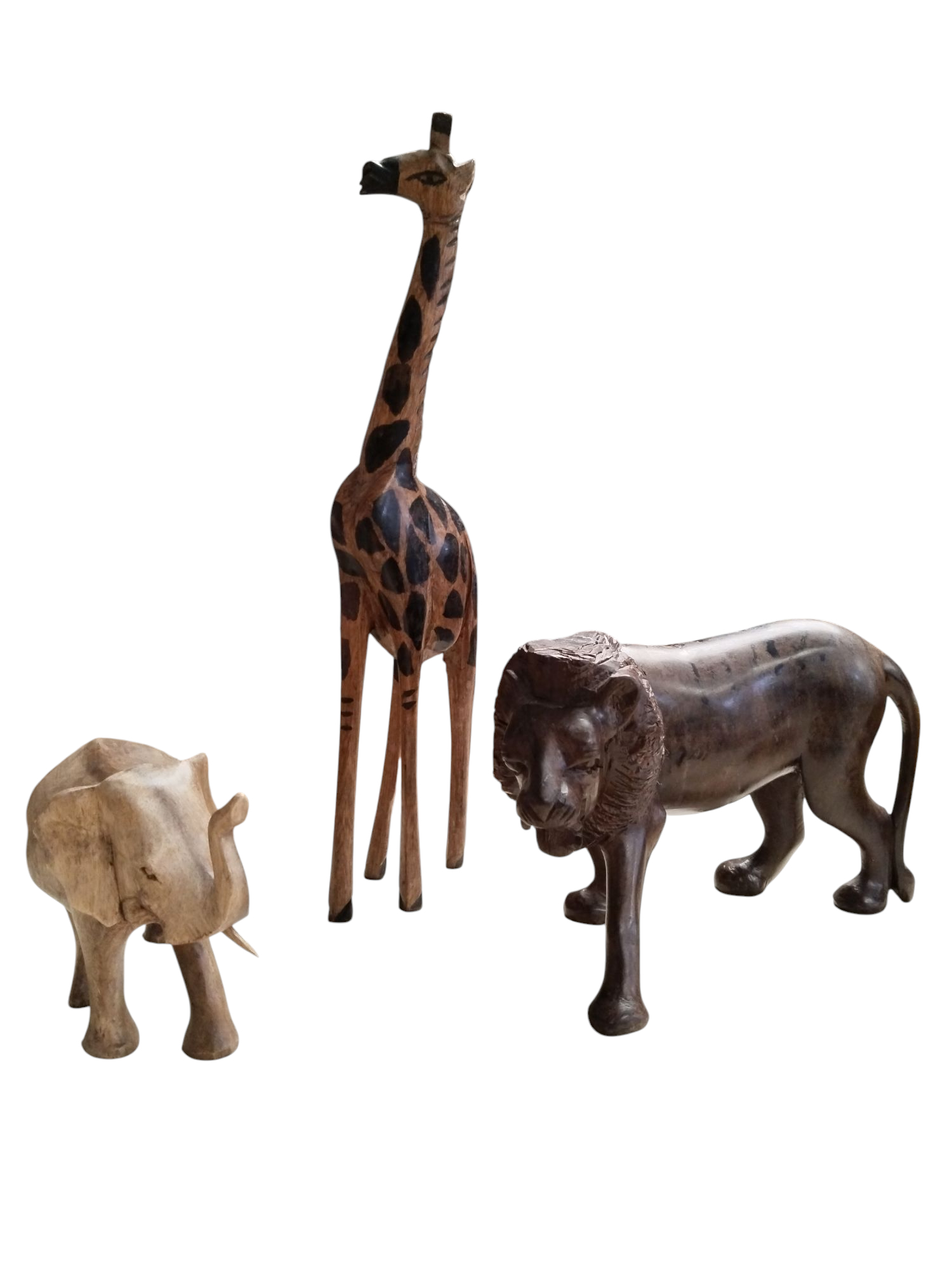 Lot animaux d'Afrique en bois sculpté - Photo 1