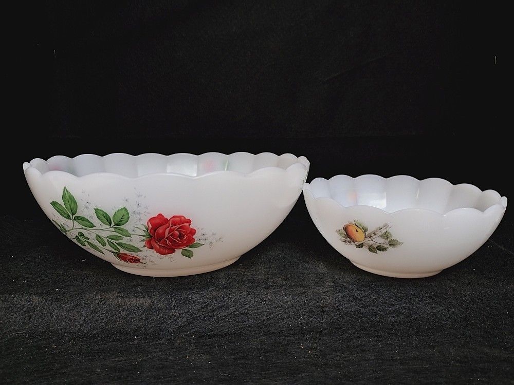 Lot fleuris ARCOPAL -opaline-vintage - Photo 1