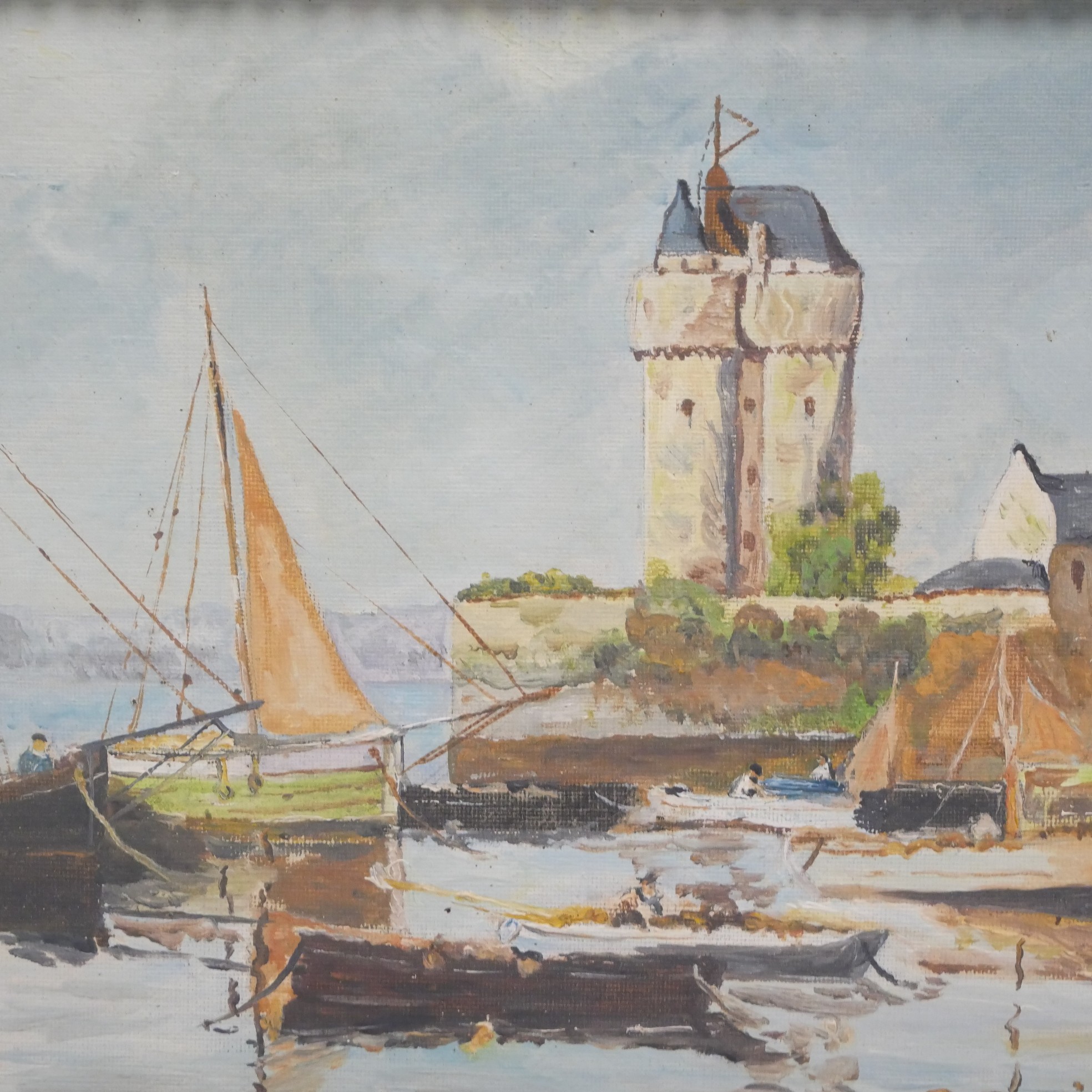 Voir photo 2 de Tableau "Le Port de Pêche à Saint-Servant"- R. Pacini (XXe) Tableau "Le Port de Pêche à Saint-Servant"- R. Pacini (XXe) Bon état - Vue 2 -