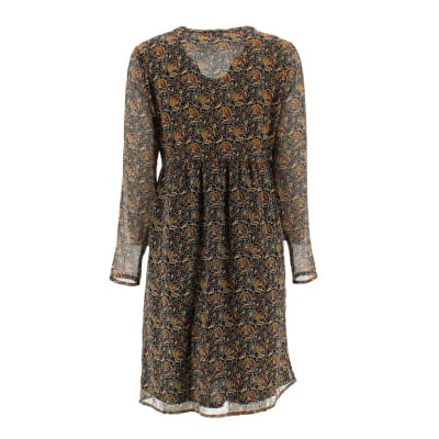 Robe noire imprimée - femme - In Extenso - taille 38 - Photo 1