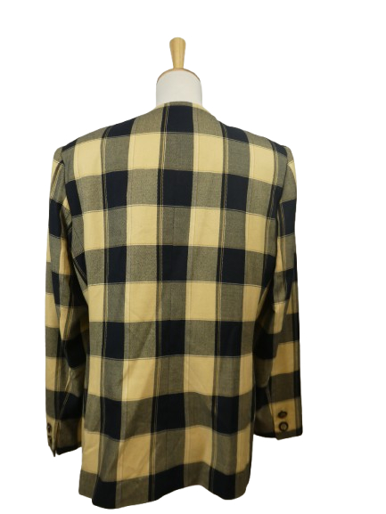 Atrium Made Philippines Blazer veste vintage carreaux jaune pastel vert - Taille 44 - Photo 2
