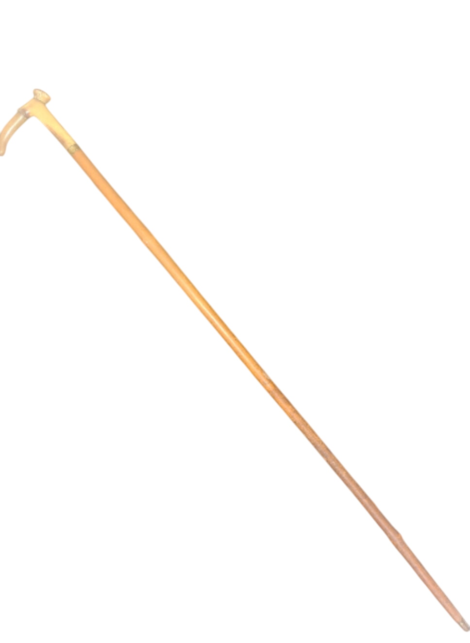 Canne ancienne avec pommeau en corne - Bon état sur Label Emmaüs