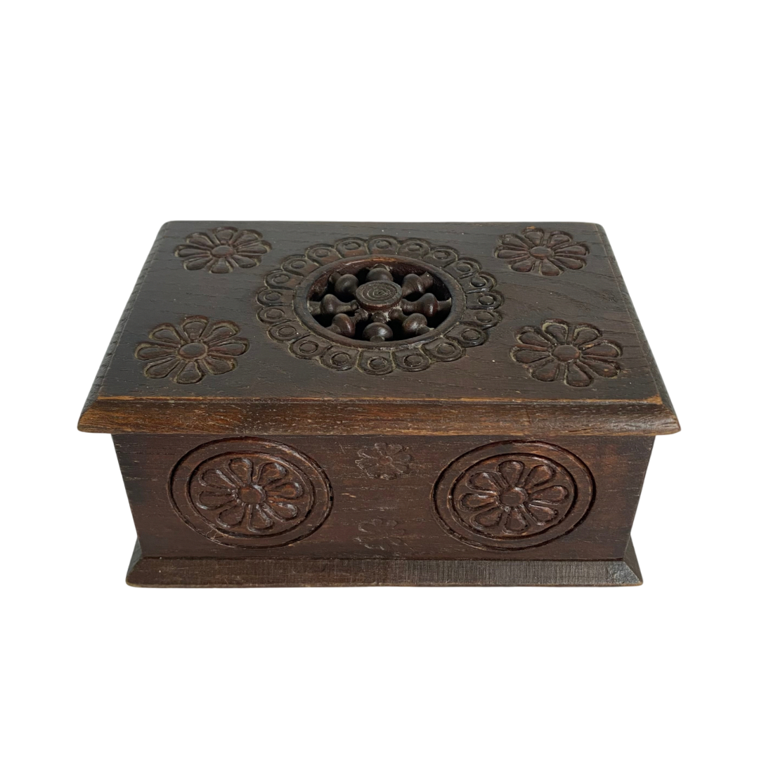 Coffret à bijoux breton en bois vintage - Photo 0