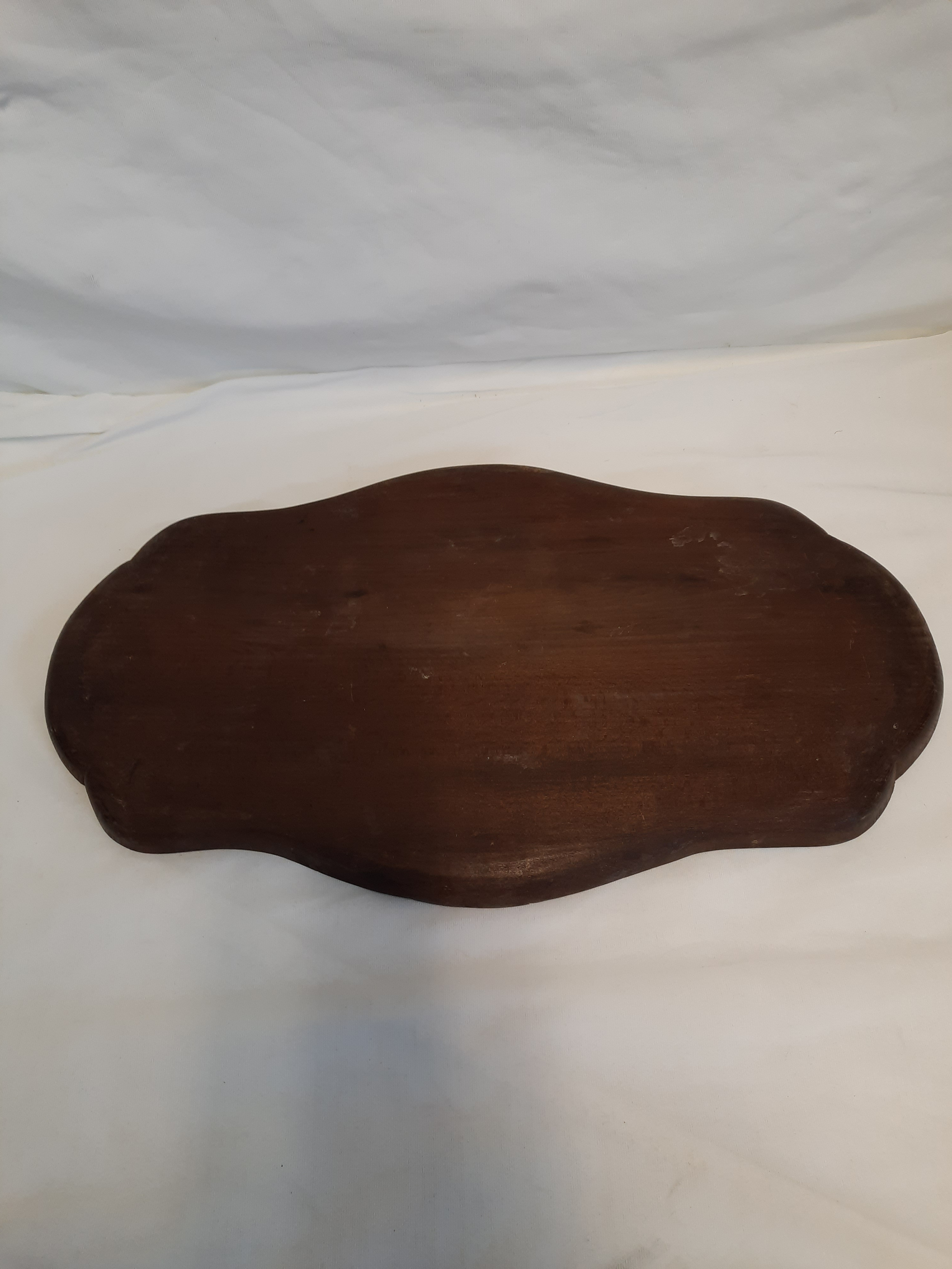 Assiette Prière du Seigneur Antique en Bois Lourdes État correct - Vue 7 - 