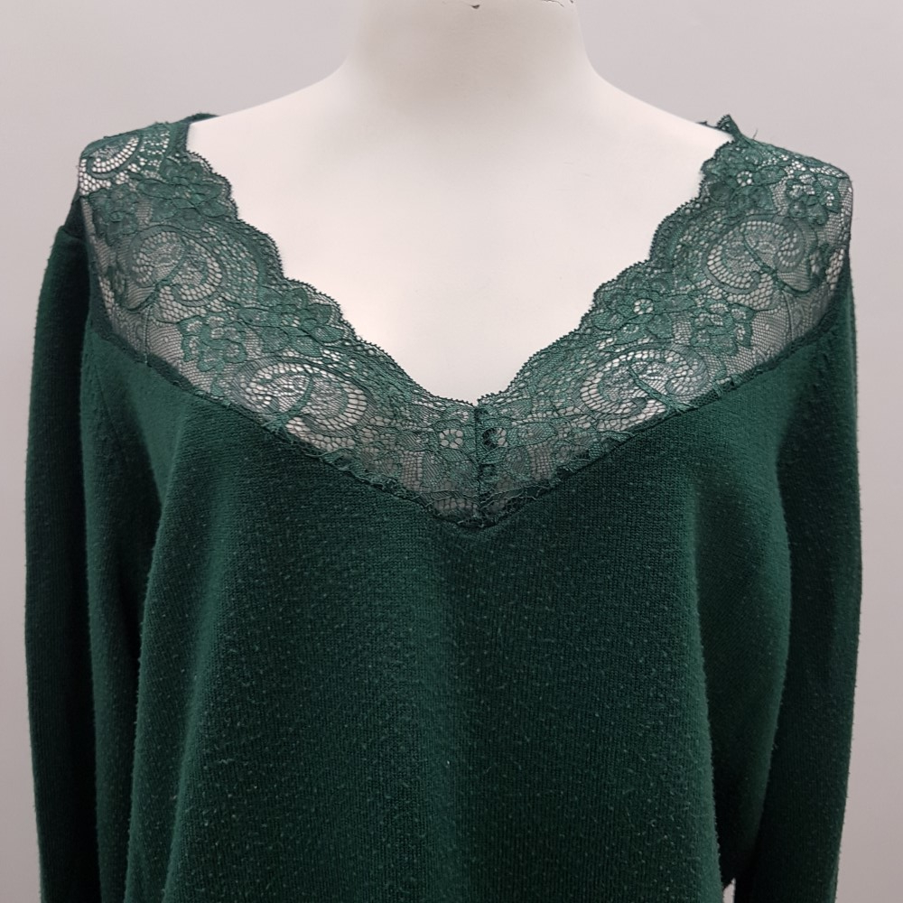 Pull fin vert sapin - GRAIN DE MALICE - Taille XL - Photo 4