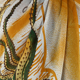 Paréo marron blanc imprimé - 156*112 cm - Rajsi Bros - Photo 2