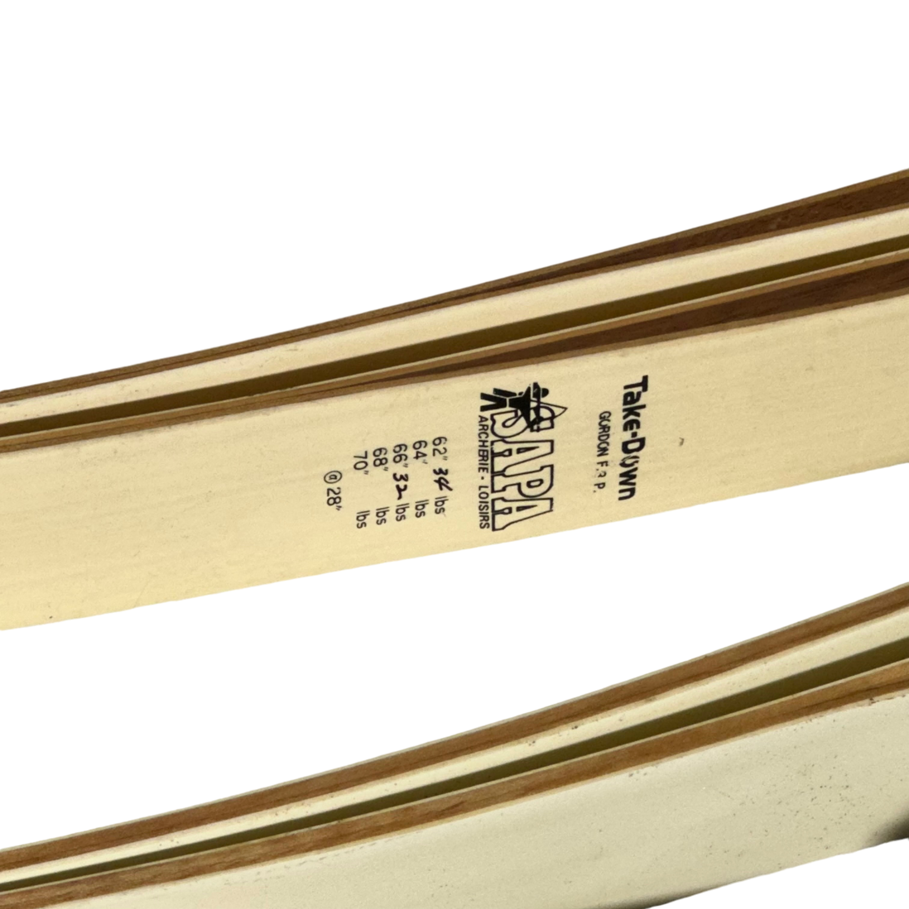 Lot de 2 arcs gauchers - Olympe TD-01 - Take-Down Gordon - État correct sur Label Emmaüs