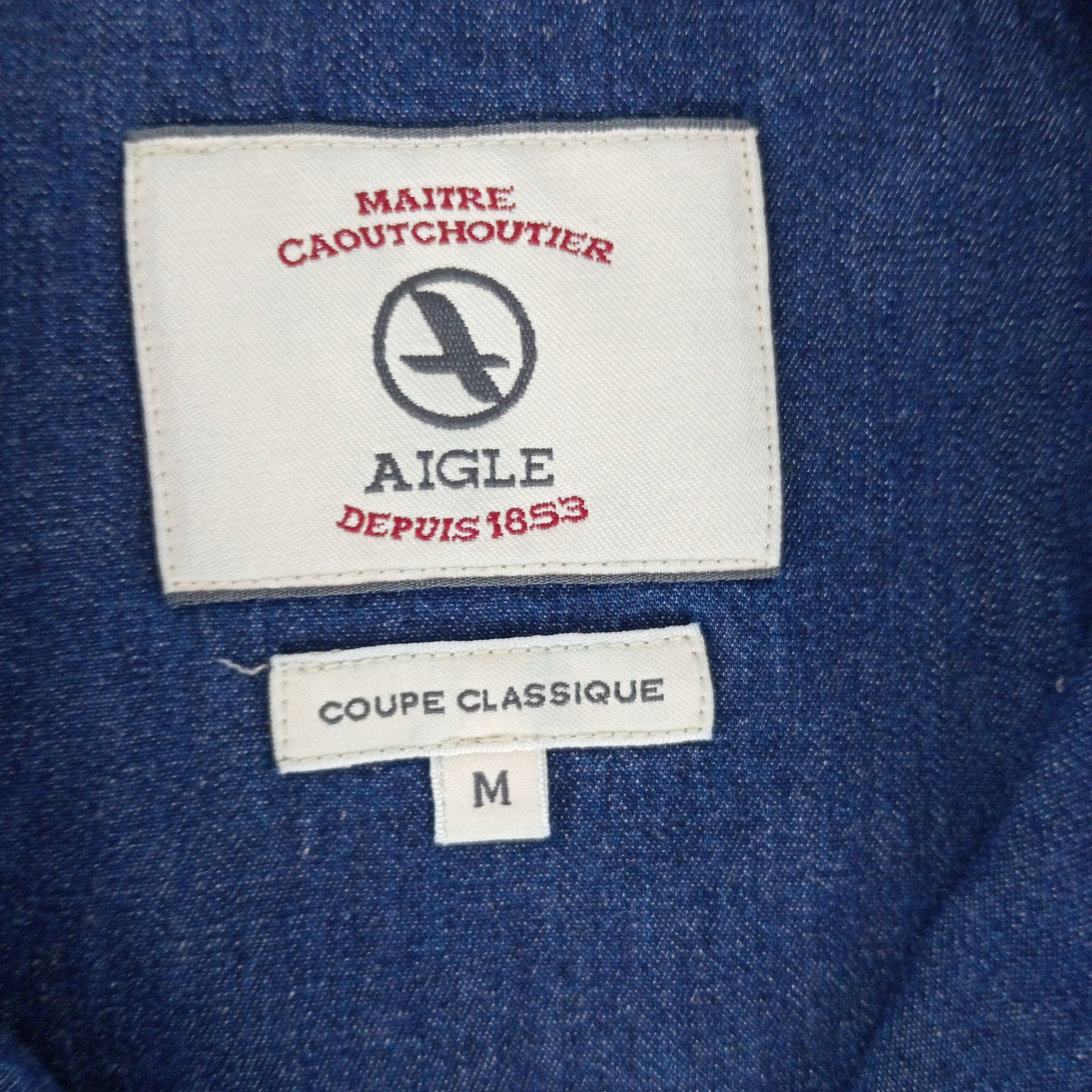 Voir photo 6 de Chemise - homme - marque Aigle - manches longues - couleur bleu marine - taille M (40) Chemise - homme - marque Aigle - manches longues - couleur bleu marine - taille M (40) - Vue 6 -