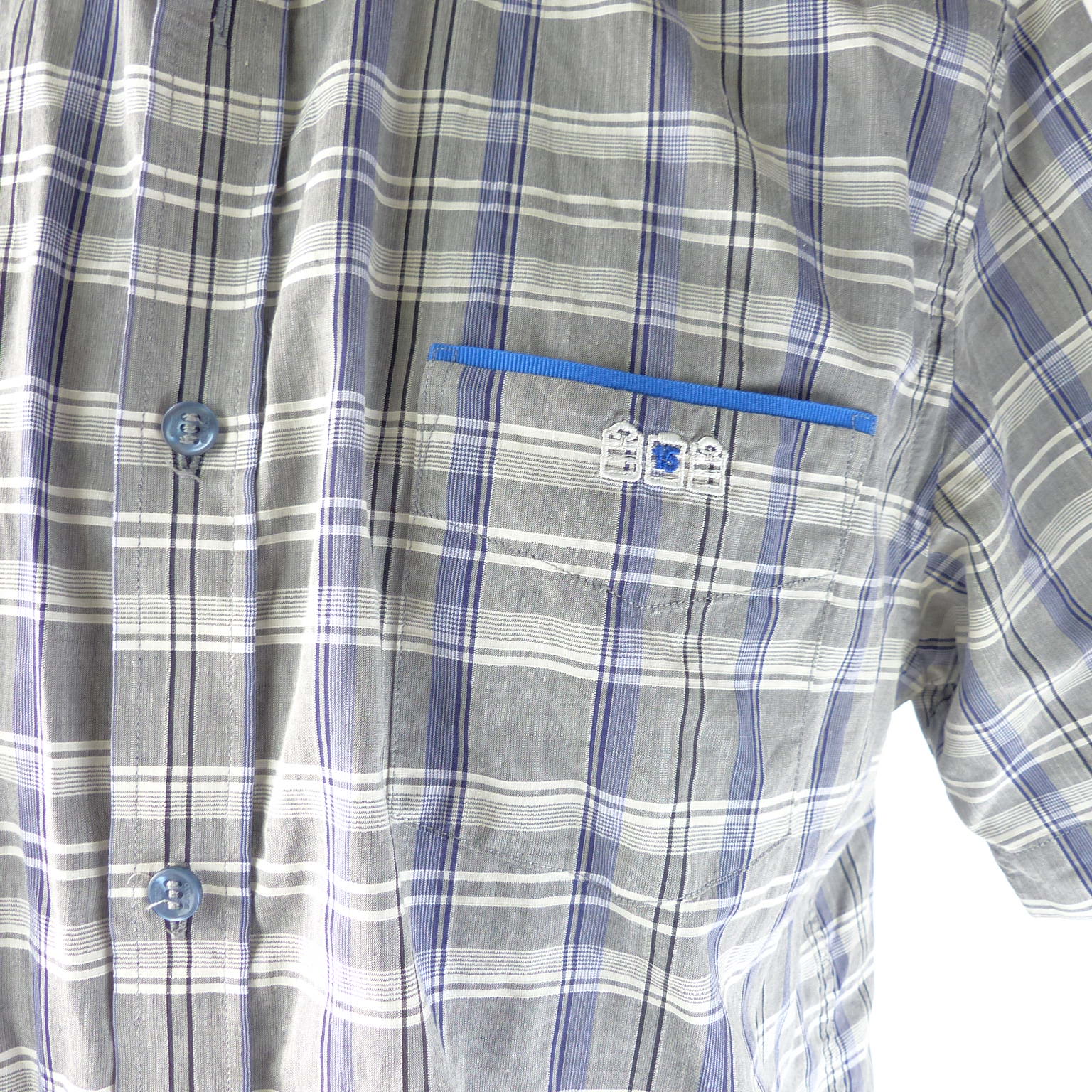 chemise à carreaux manches courtes - Quinze Serge Blanco - L Bon état - Vue 2 - 