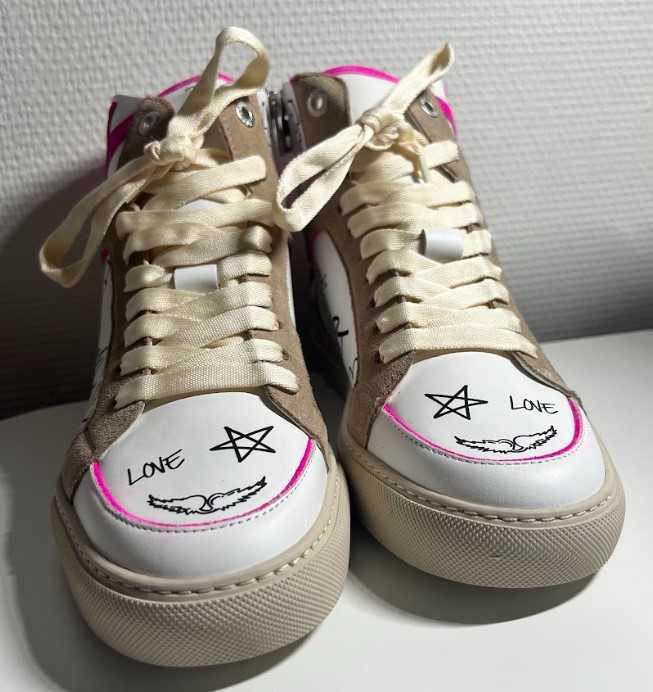 Baskets hautes Zadig&Voltaire Pink Flash Cuir Rose et Blanc - T.40 - Photo 2