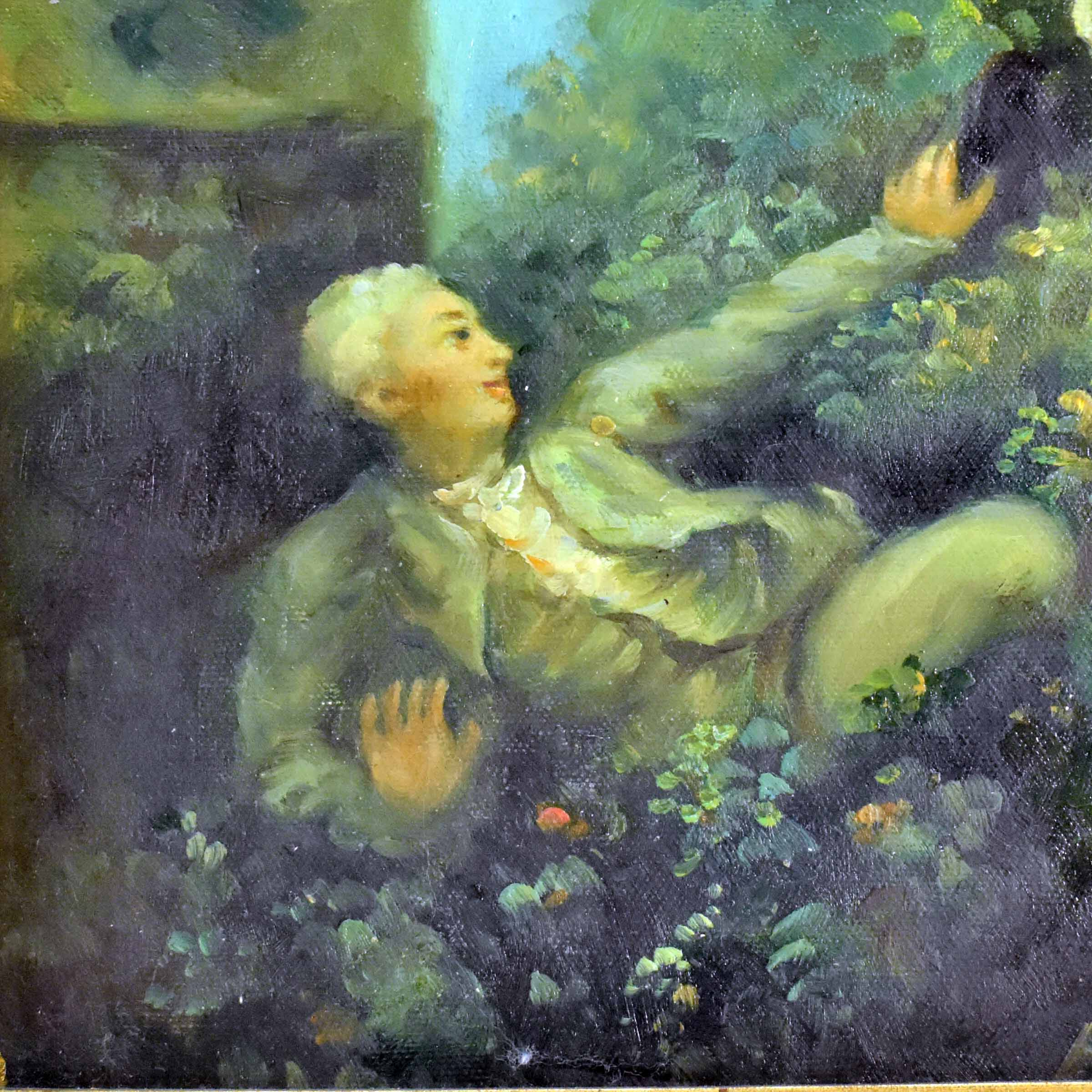 Les Hasards Heureux de l'Escarpolette par Fragonard - Copie Signée Eckart Bon état - Vue 4 - 