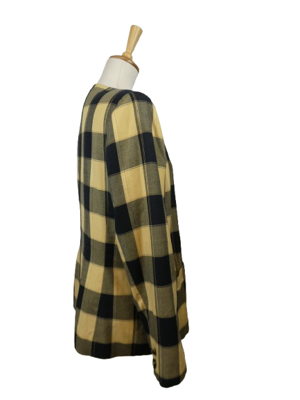 Atrium Made Philippines Blazer veste vintage carreaux jaune pastel vert - Taille 44 - Photo 3