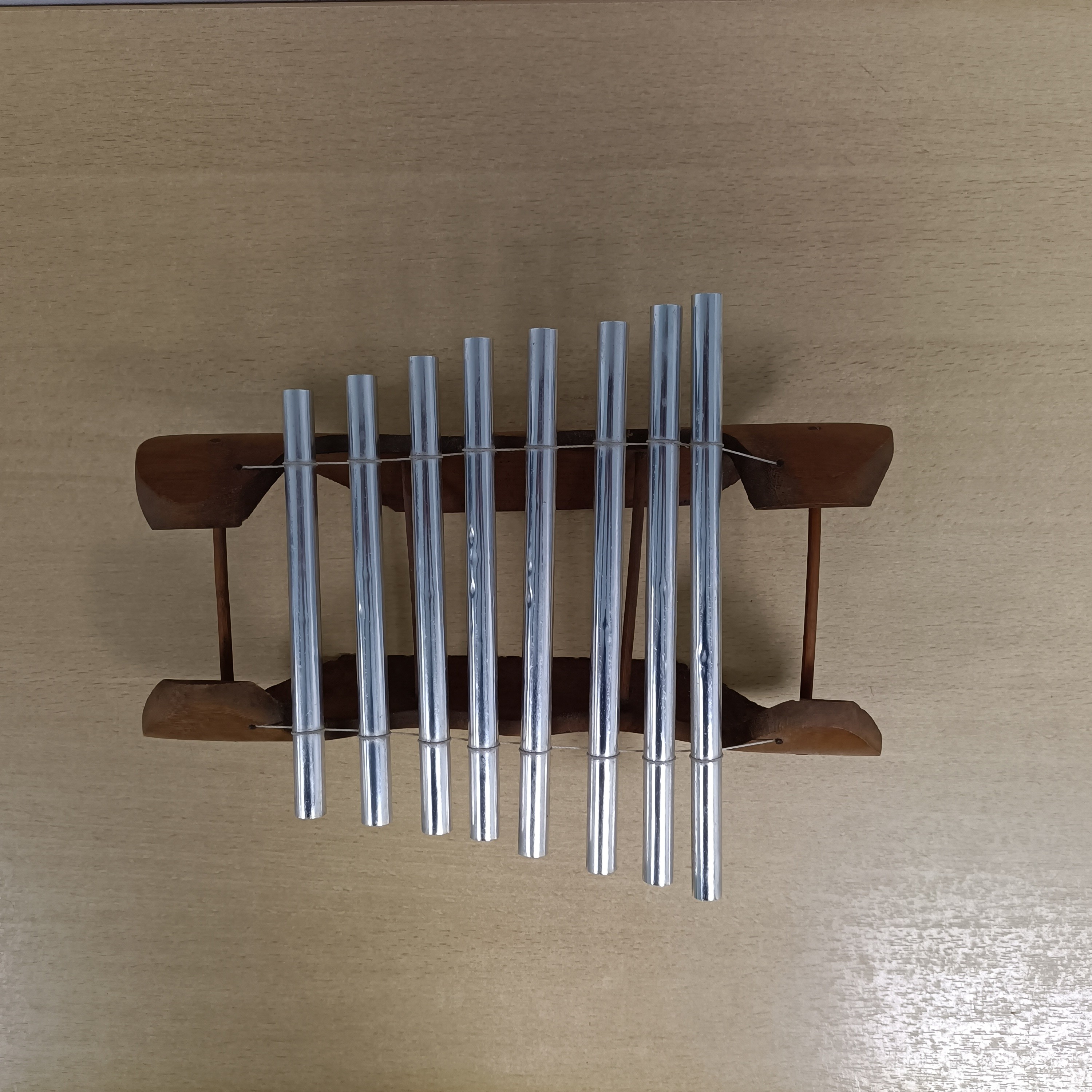 Kalimba sanza artisanale en bois massif instrument de musique ethnique déco vintage Très bon état - Vue 13 - 