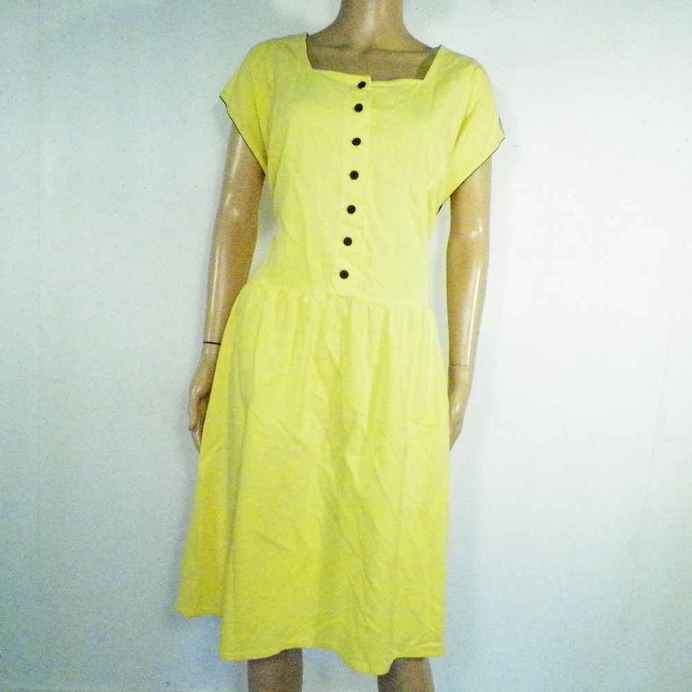 Robe Vintage En Coton Jaune CLASSIC STYLE Taille 50 Bon état -  reconditionné disponible sur Label Emmaüs