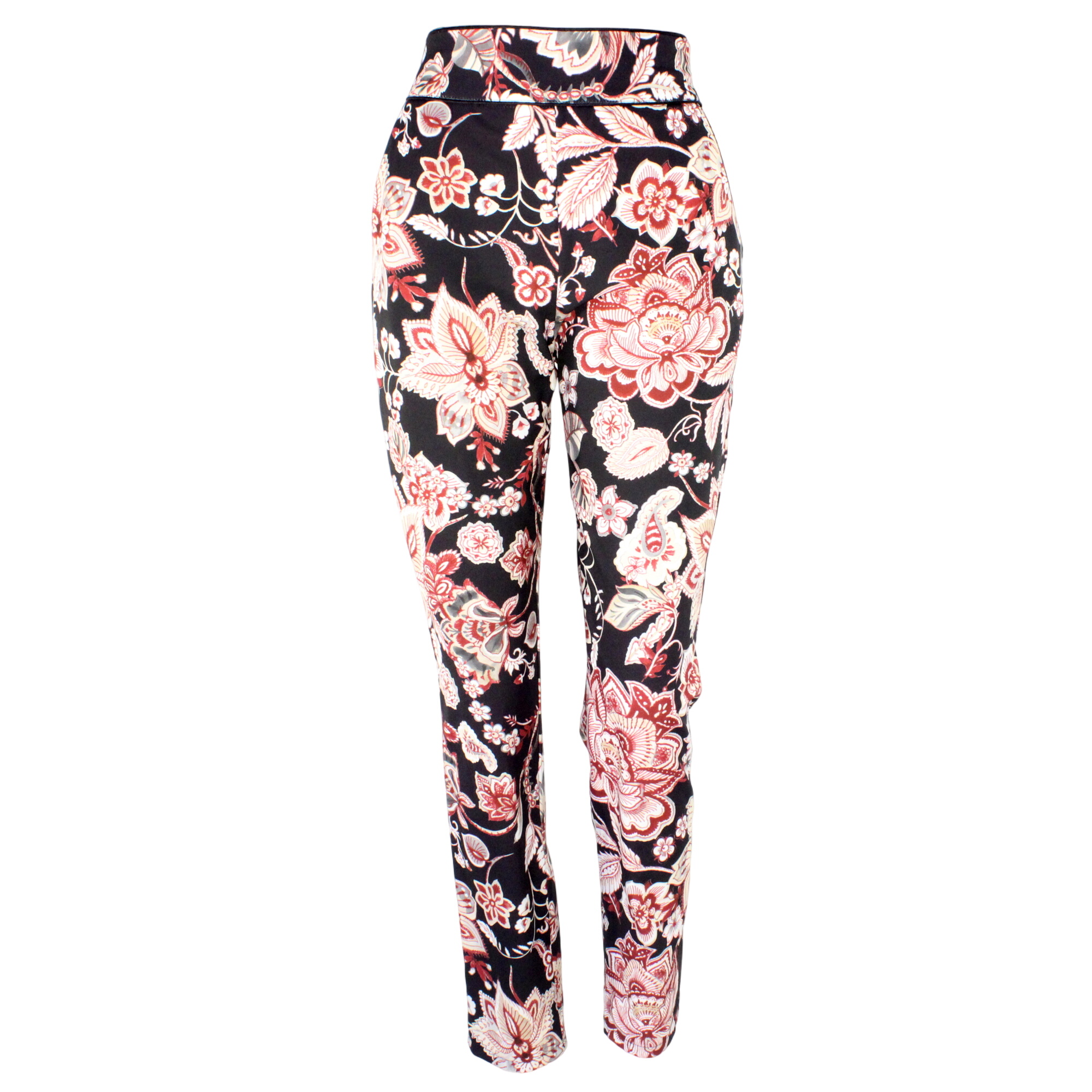 Pantalon Femme Noir Fleuri ZUIKI Taille S - Photo 0