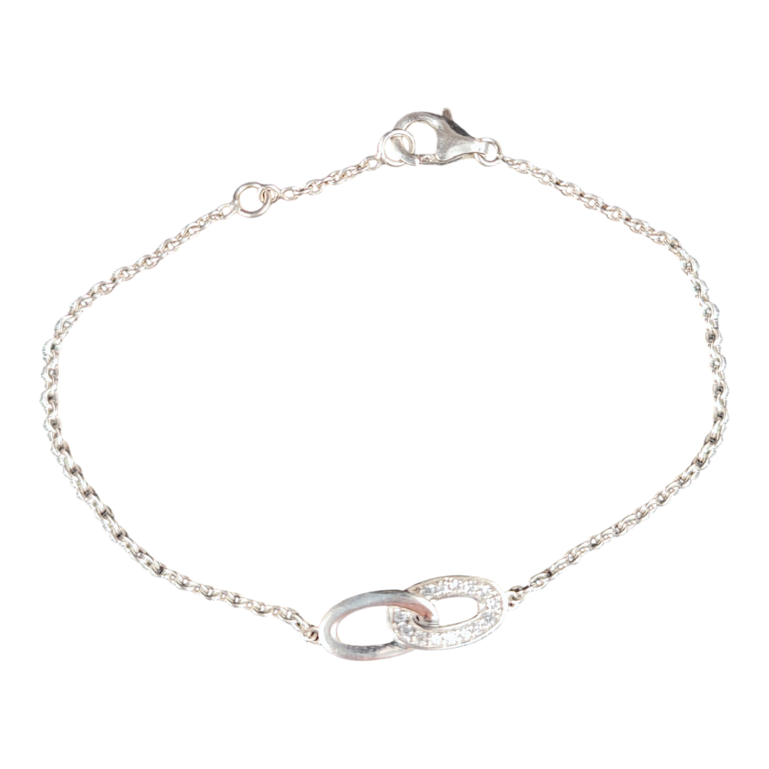 Bracelet "Entrelacs" en argent (poinon) avec pierres faon diamants - Label Emmaus - Modalova