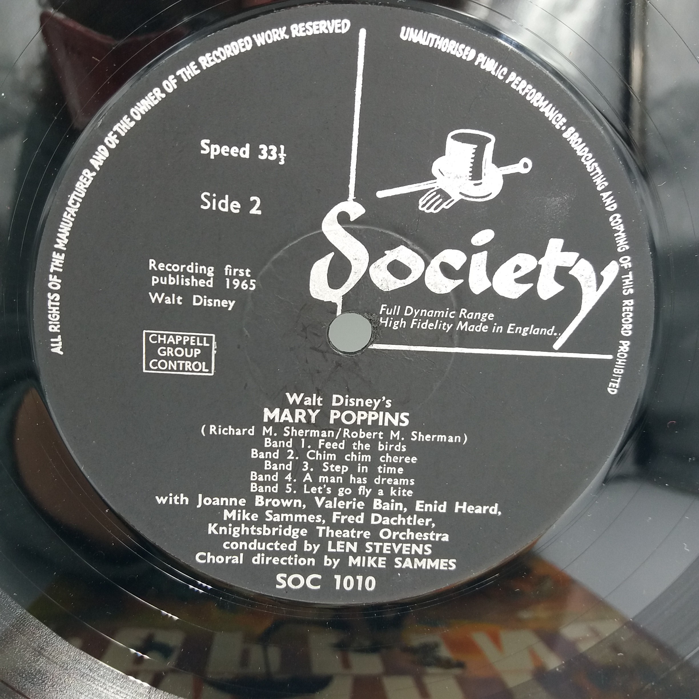Disque vinyle 33 tr Mary Poppins Walt Disney par le Knightsbridge Theatre Orchestra 1965. ARC. Bon état - Vue 4 - 