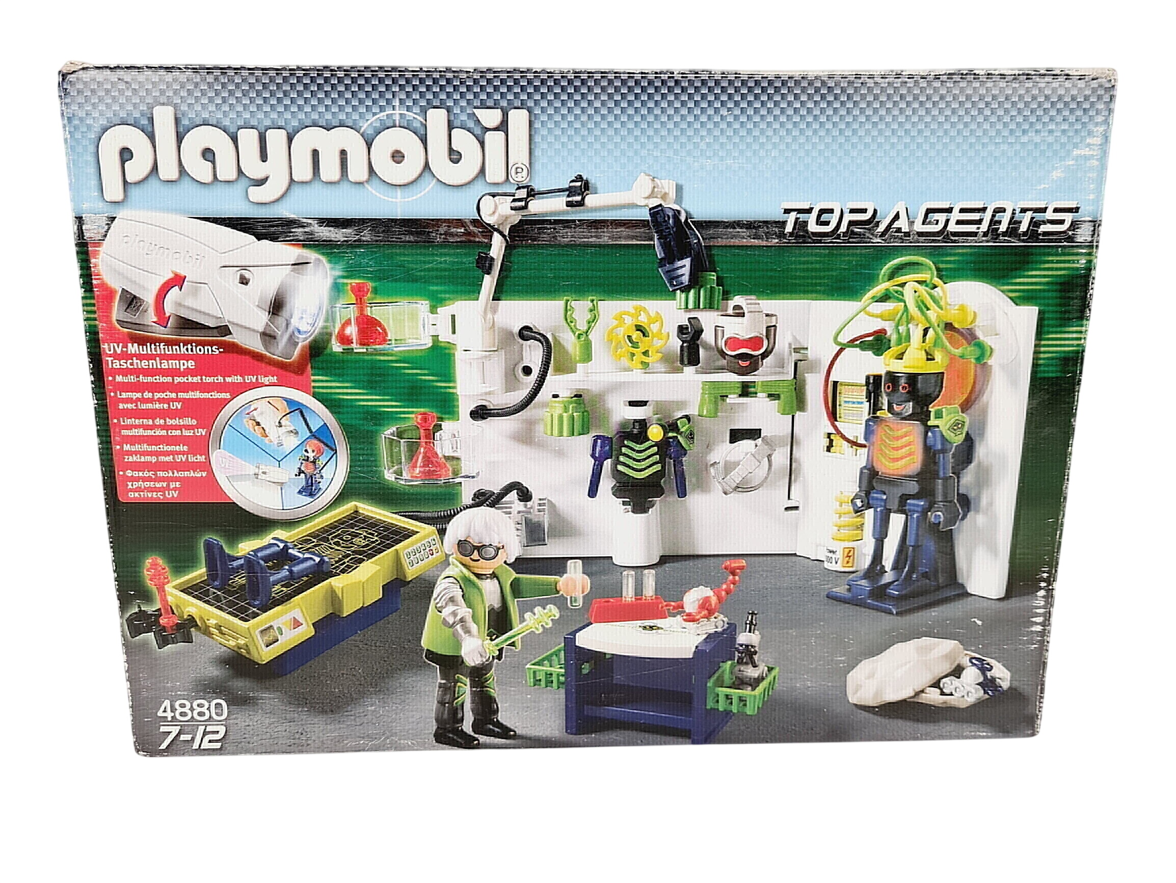 Playmobil 4880 - Top Agents - Laboratoire Du Robo Gang Lampe Multifonctions - 7 ans + Bon état -  reconditionné disponible sur Label Emmaüs