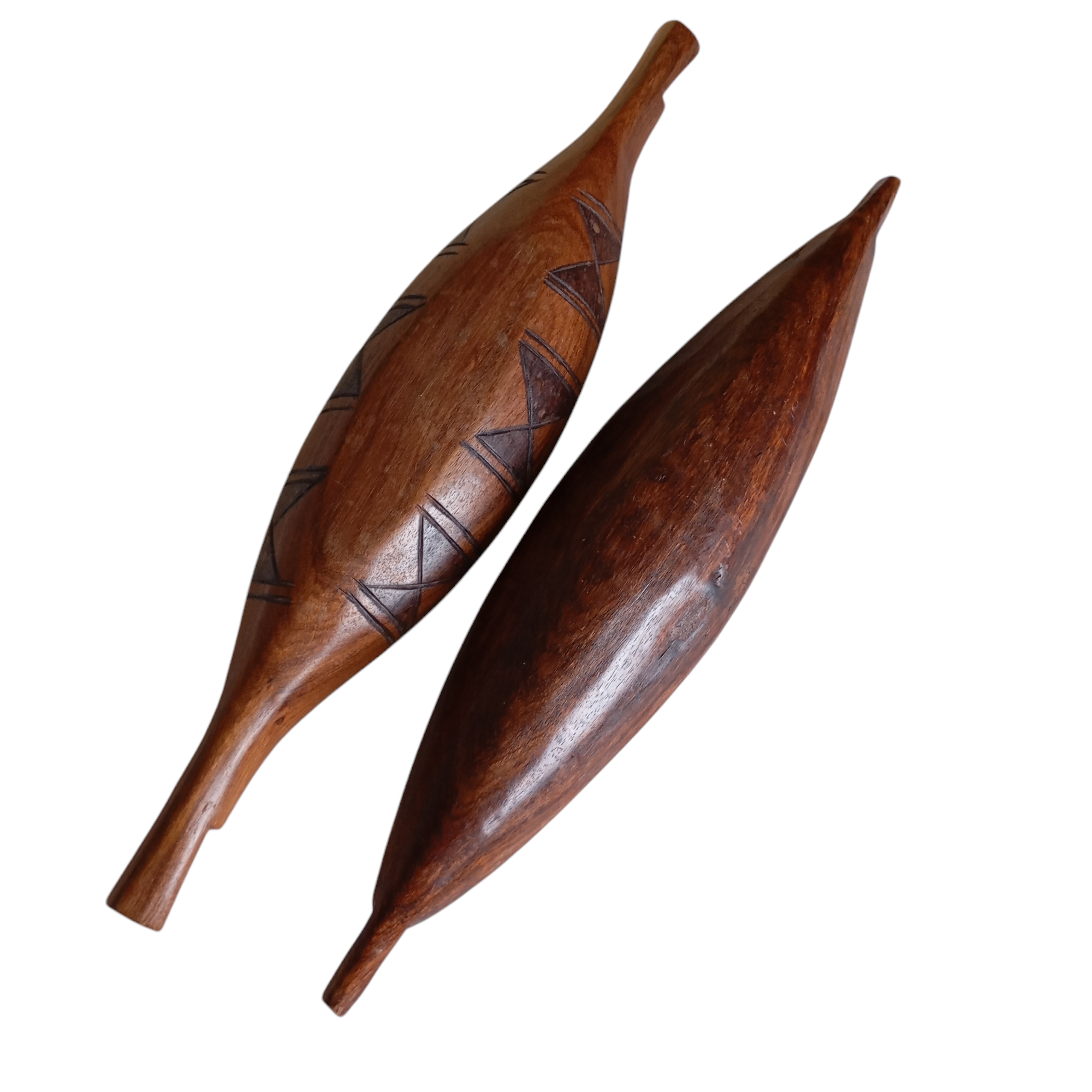 Lot de deux pirogues en bois - Photo 1