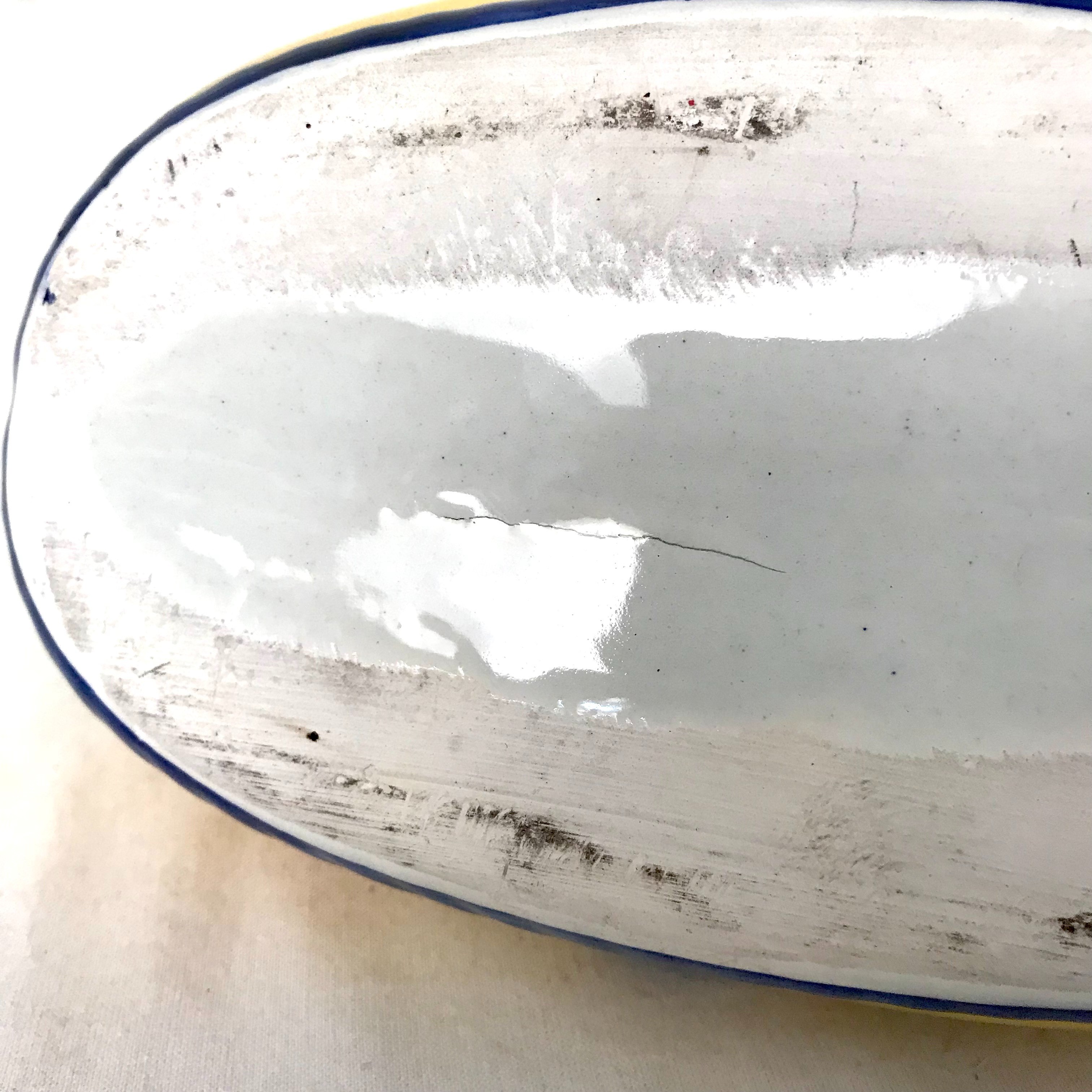 Panier en céramique Jaune et bleu - Rdo de Javea - Bon état - Photo 4