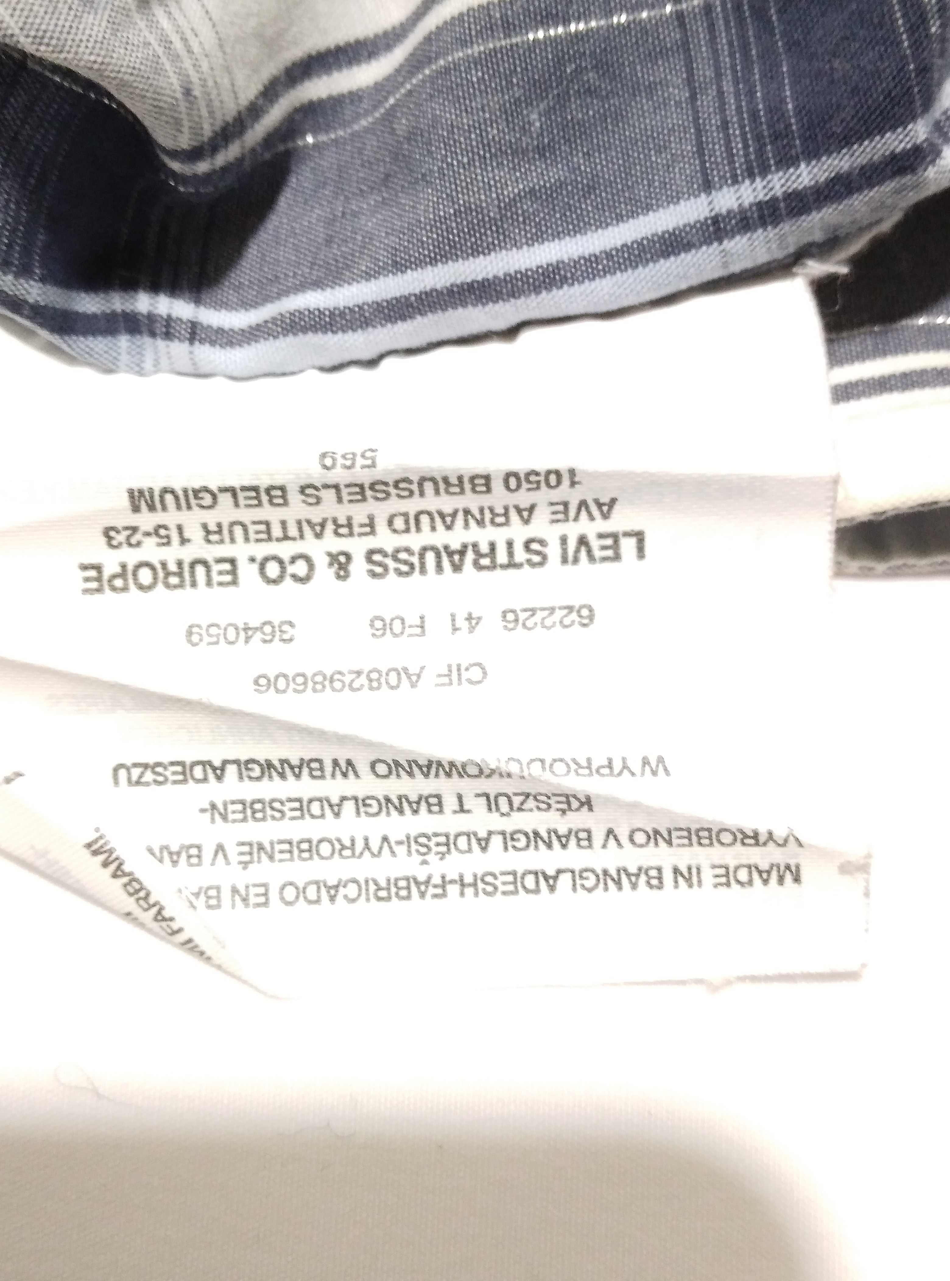 Chemise manches longues rayée bleu, Levi's - S Bon état - Vue 4 - 