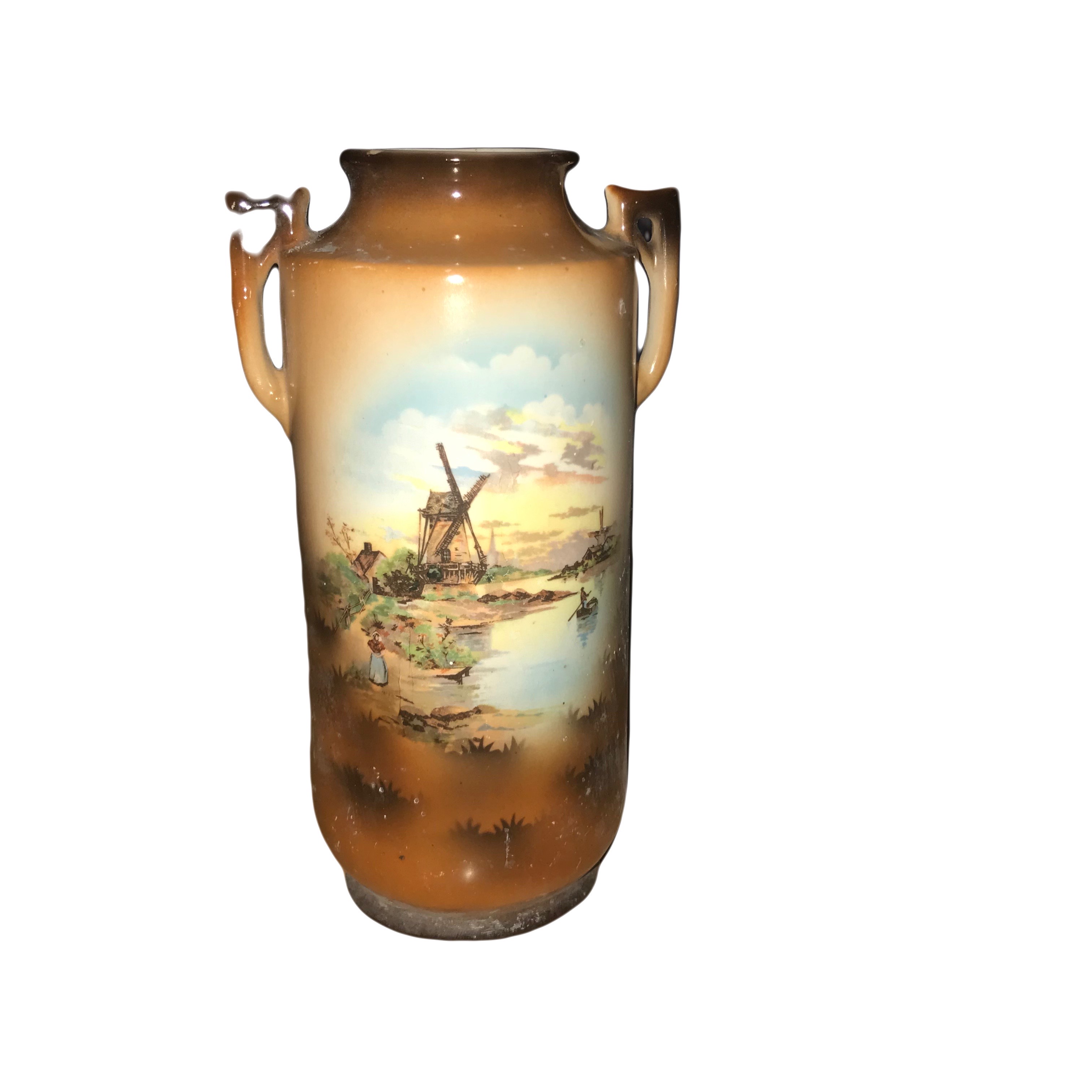 Vase en Céramique Vintage Paysage Hollandais Fabriqué en Tchéquie  État correct -  reconditionné disponible sur Label Emmaüs