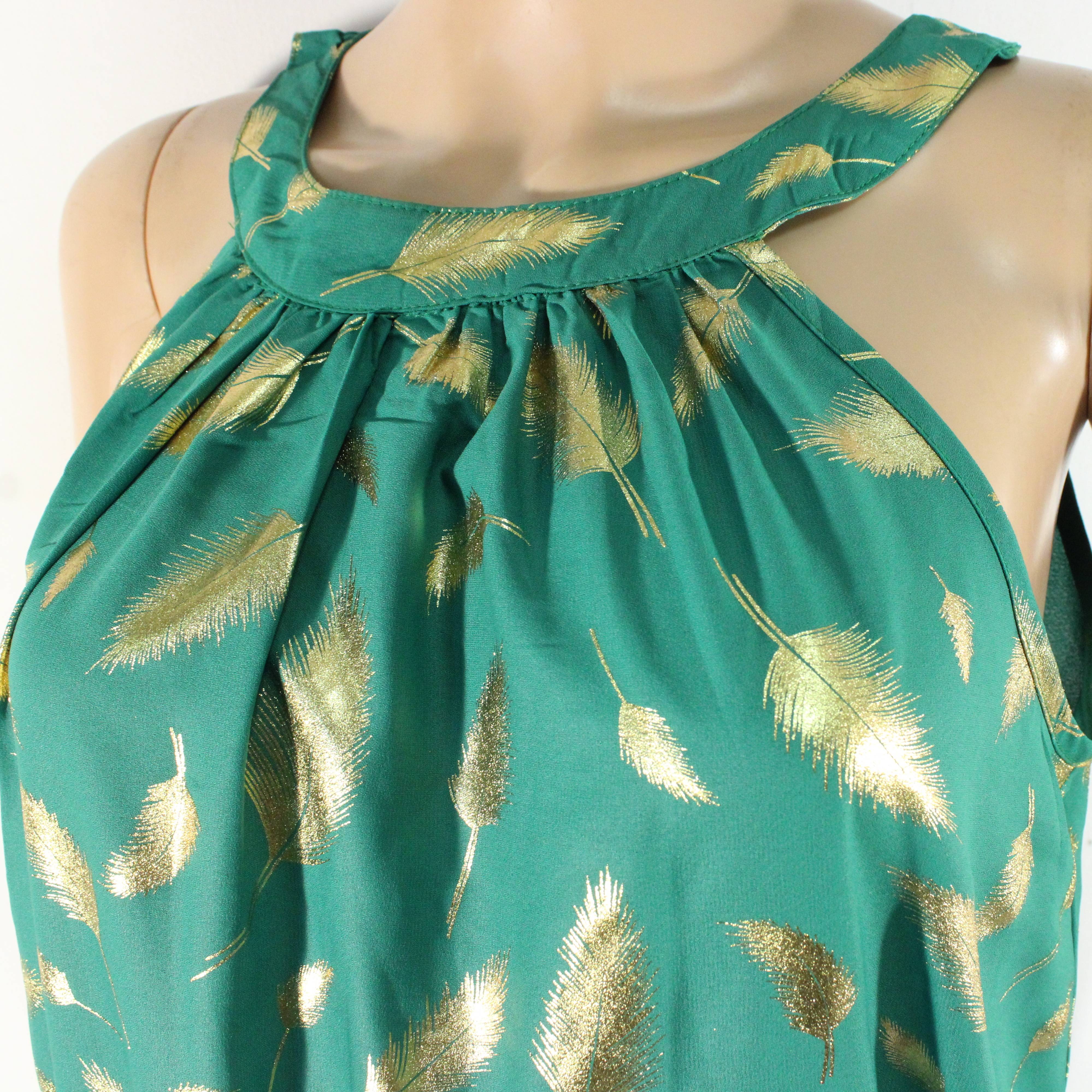 Robe Longue Verte & Dorée MISS SARA Estimée Taille Unique - Photo 5