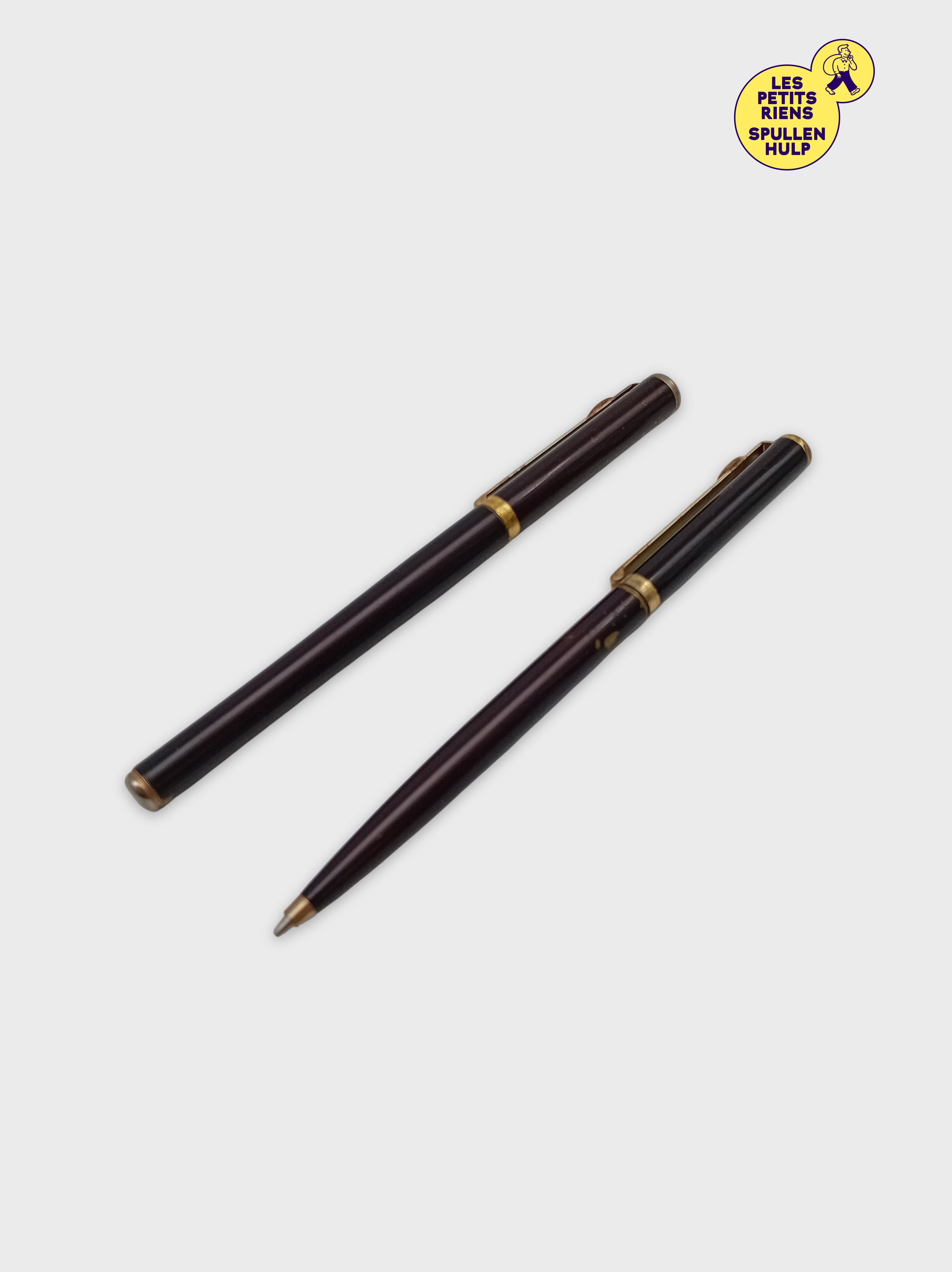 Lot de 2 stylos IMS bordeaux et dorés Bon état -  reconditionné disponible sur Label Emmaüs