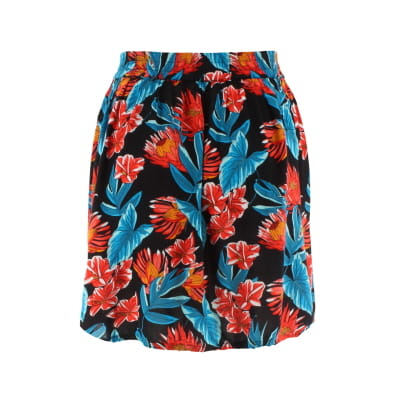 Jupe noire imprimée fleurs - Femme - Tissaia - Taille 42 - Photo 1