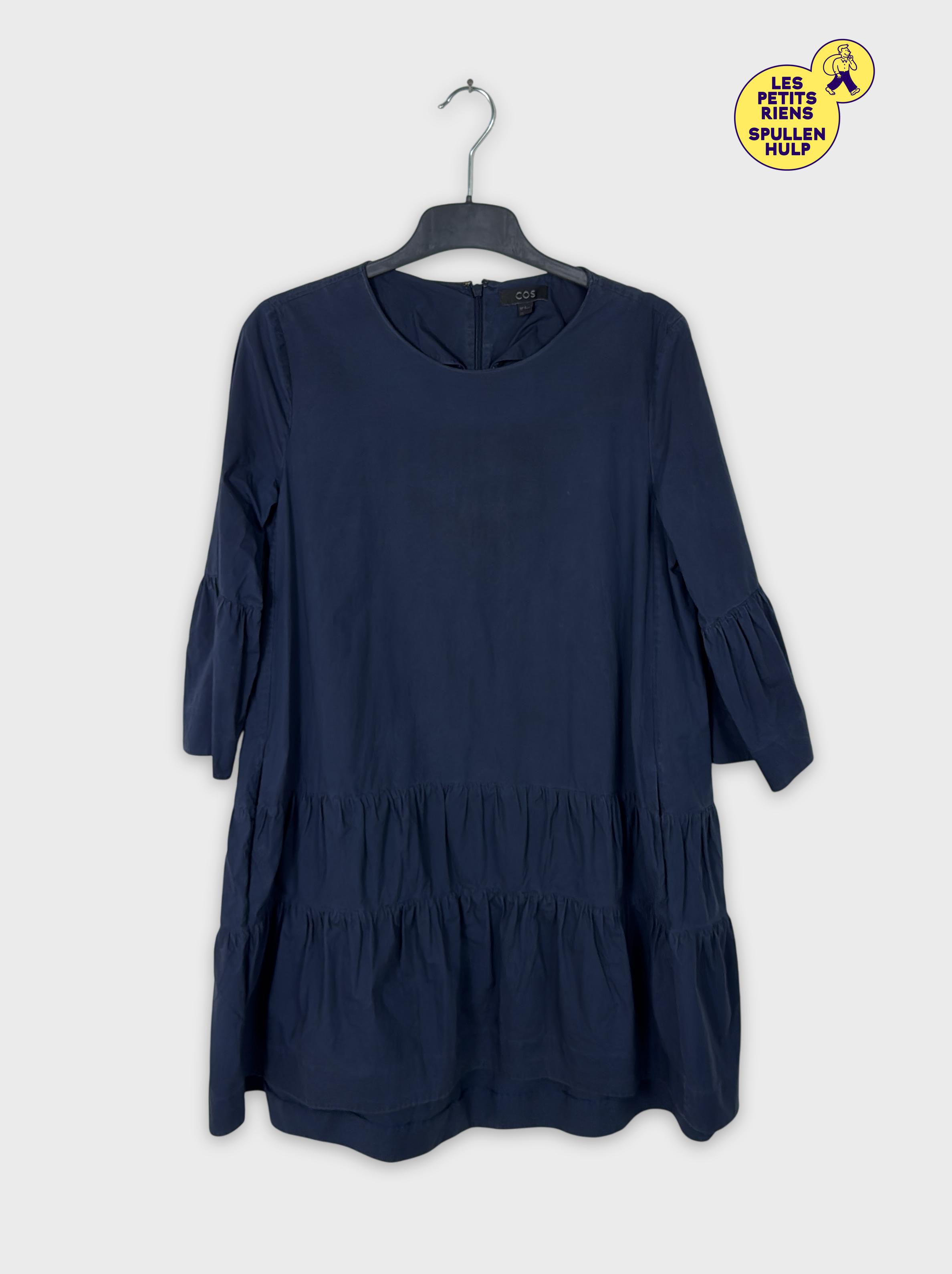 Robe trapèze Cos bleu marine volants manches longues M 💙 Très bon état -  reconditionné disponible sur Label Emmaüs