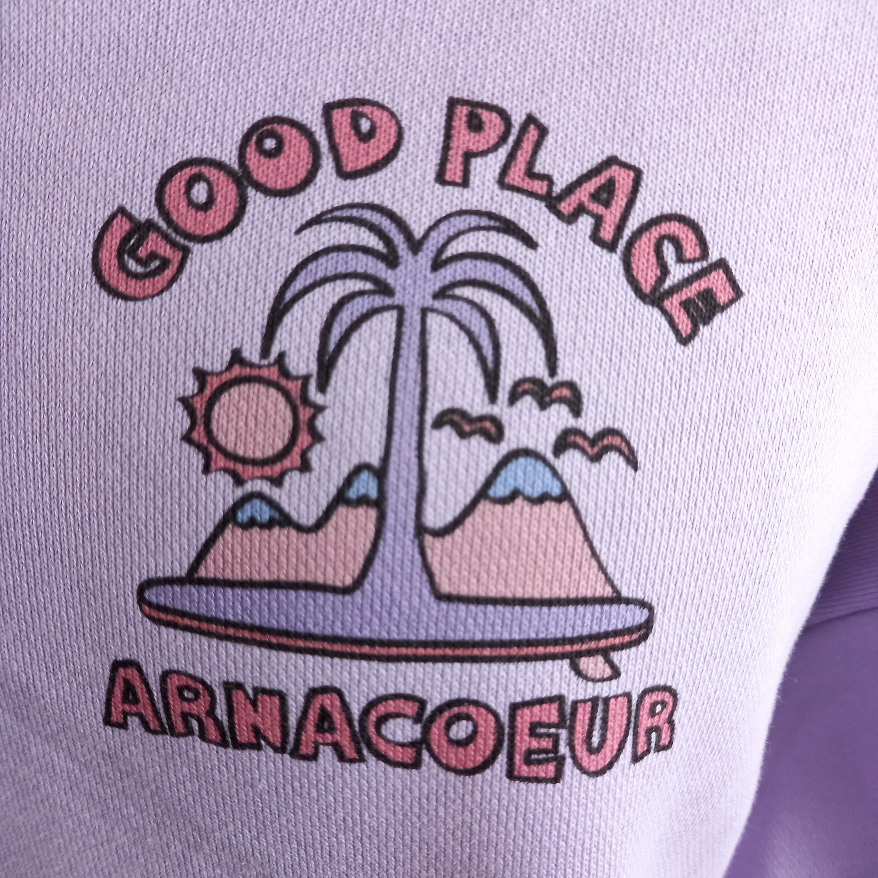 Sweat à capuche couleur parme, de taille S, de marque Arnacoeur Très bon état - Vue 3 - 
