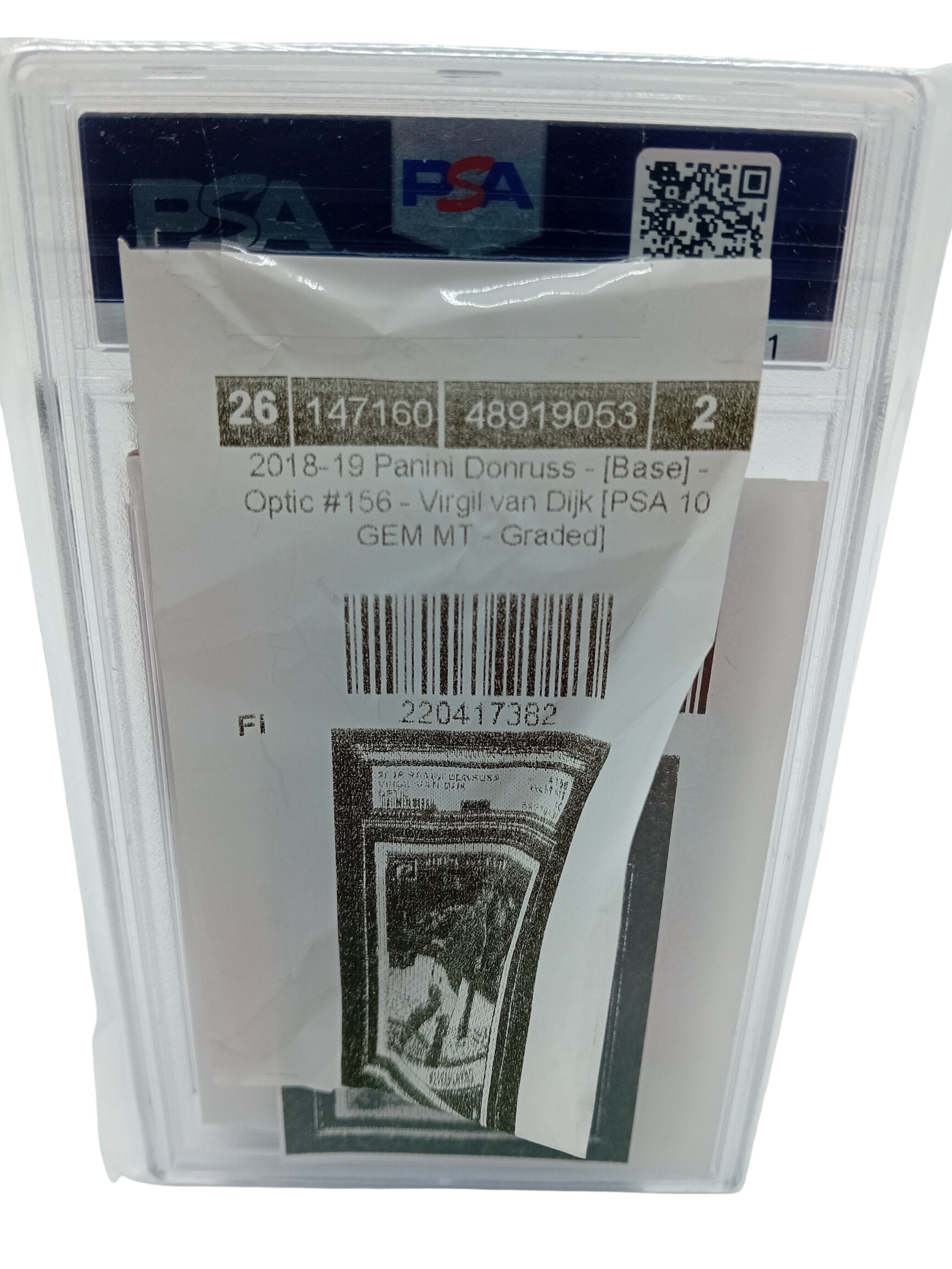 Carte Foot Virgil Van Dijk Panini Donruss Optic 2018 Psa 10 Gem Mt (B627) Comme neuf - Vue 2 - 