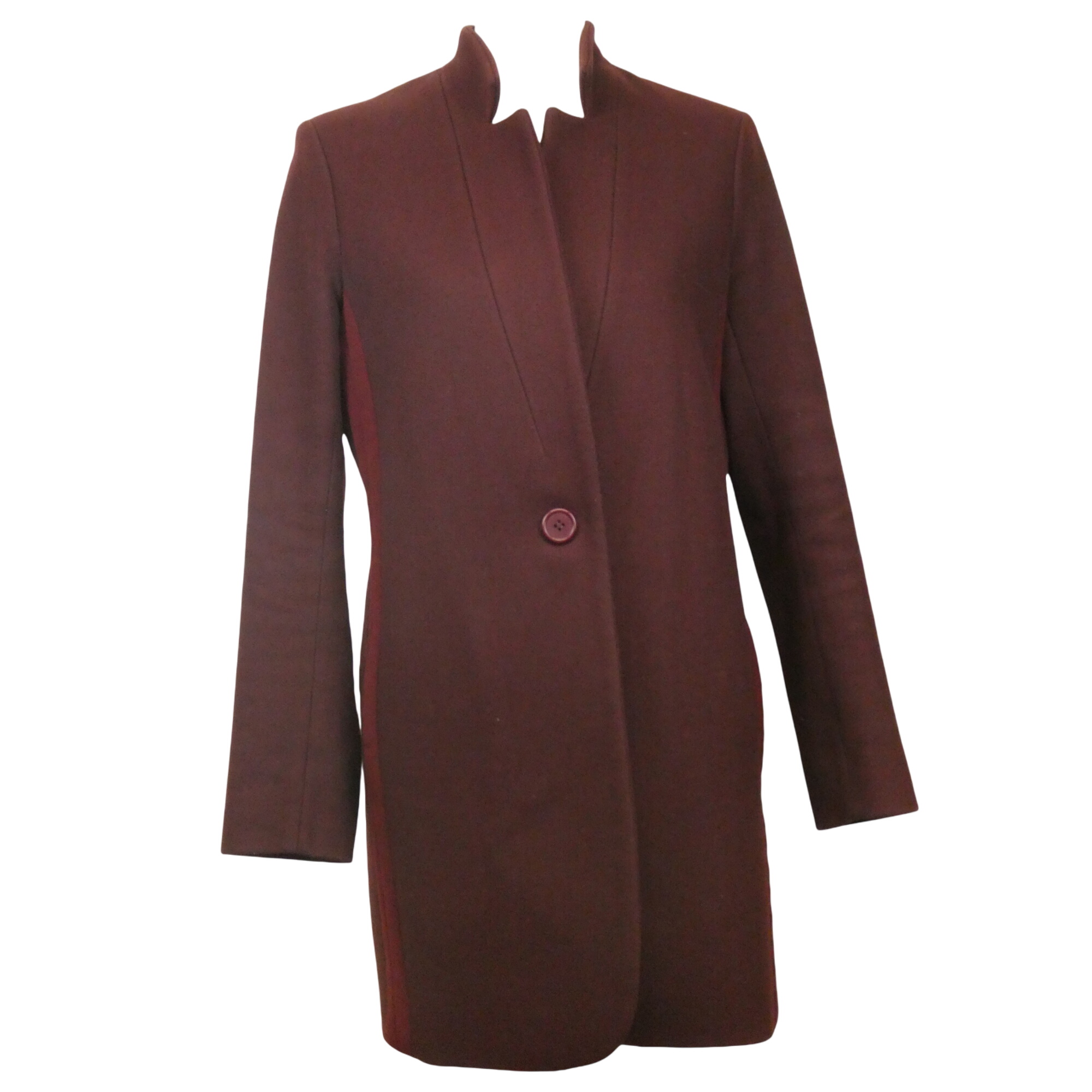 Maje Manteaux bordeaux en laine vierge - taille 40 - Photo 0