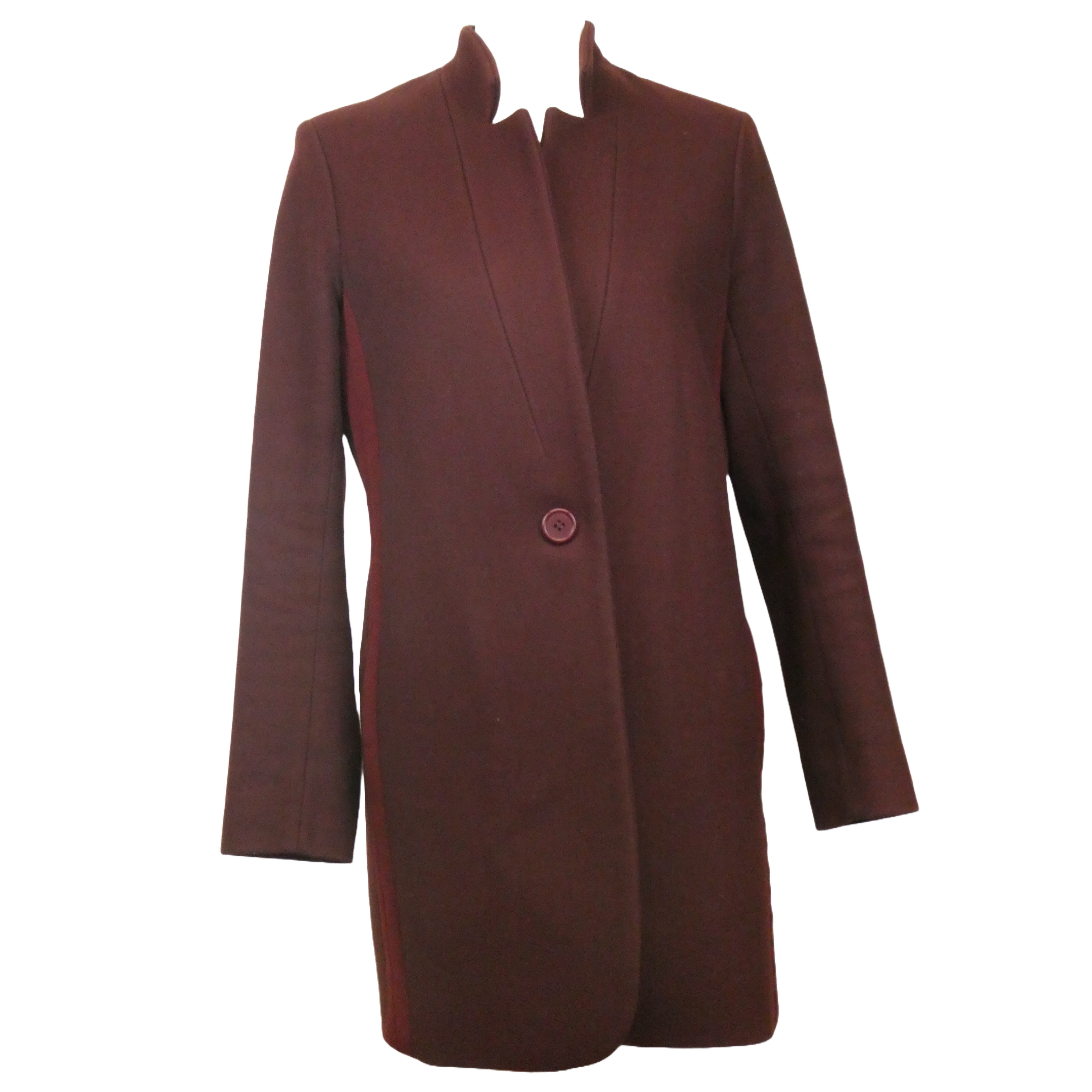Maje Manteaux bordeaux en laine vierge - taille 40 - Photo 1