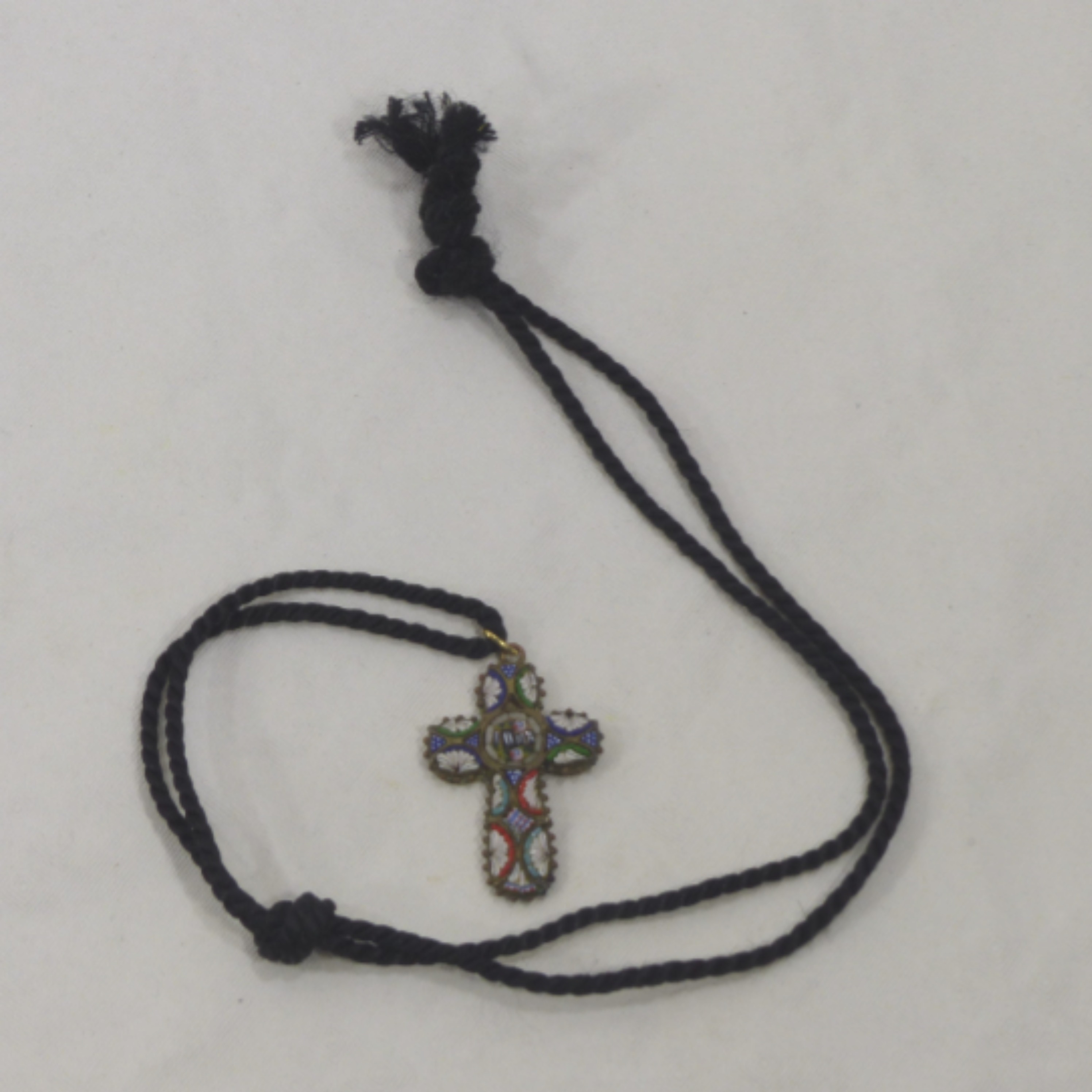 Croix Italienne en micro mosaïque avec cordon - ROMA - Bon état - Photo 3