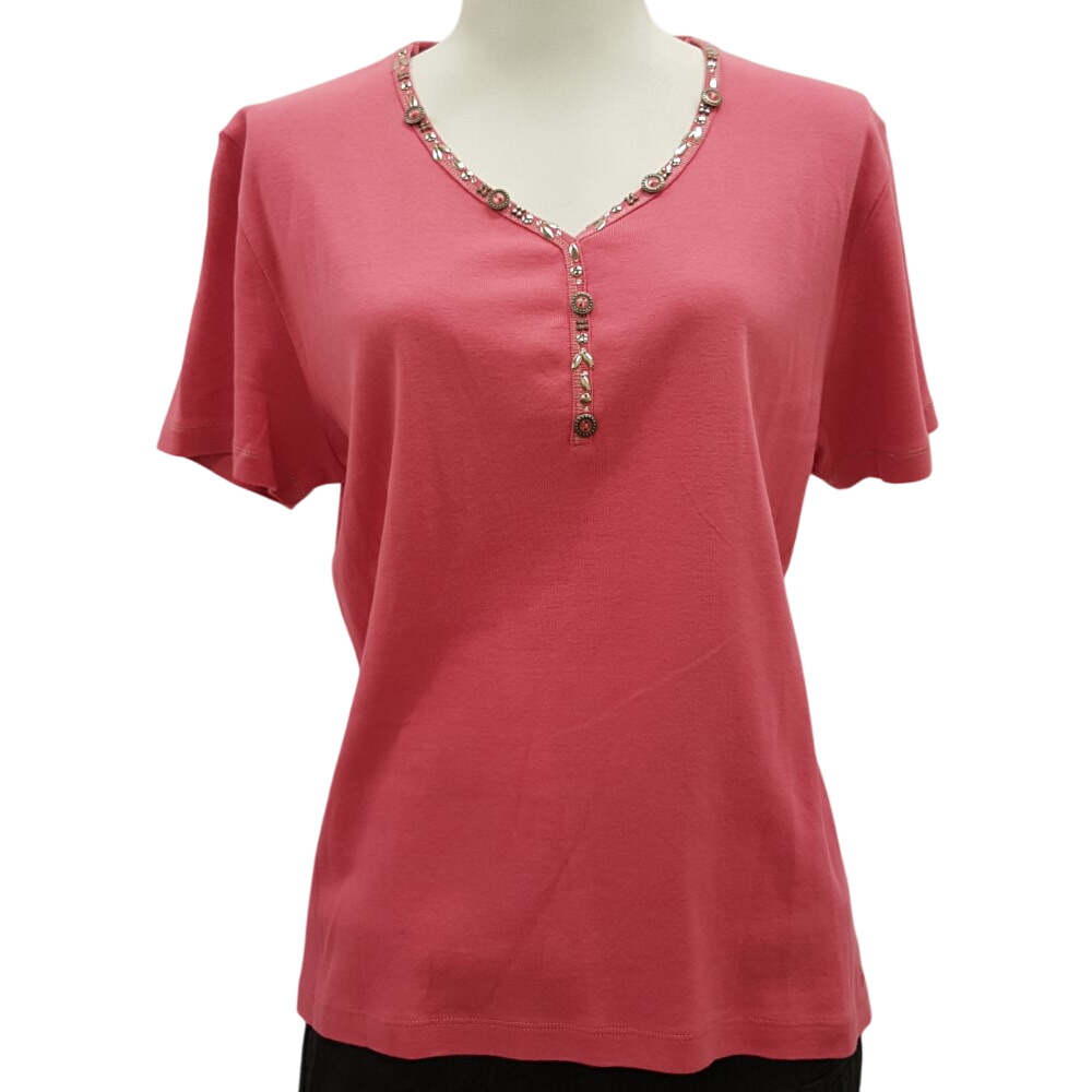 Top rose fuchsia avec bijoux de col - SCOTTAGE - taille 4 - Photo 0