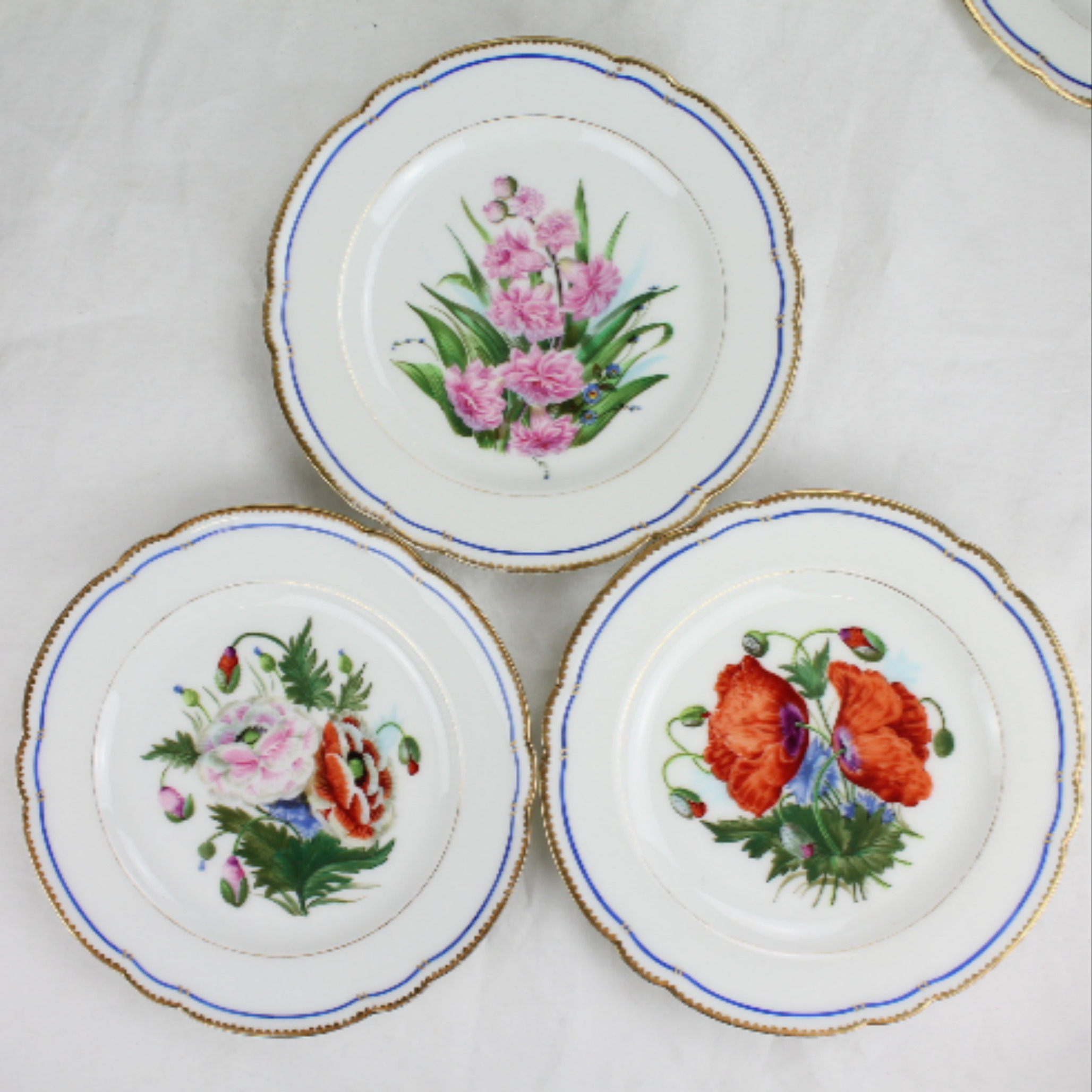 6 Assiettes Anciennes - Porcelaine peinte - Photo 2