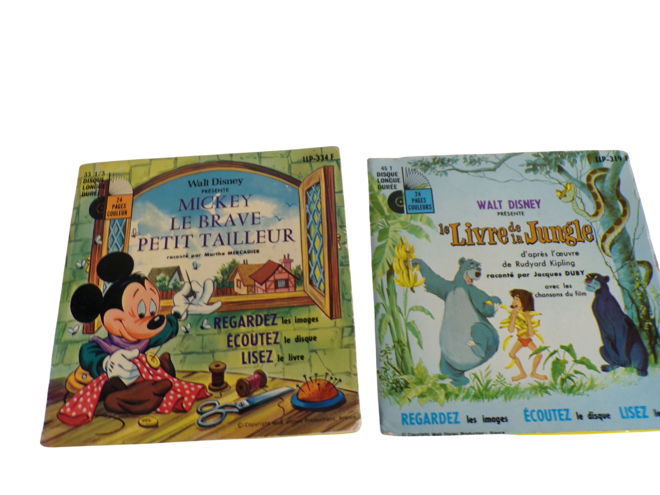 Lot de 2 Livres-Disques Vintage Walt Disney (Années 60/70) - Le Livre de la Jungle & Mickey Très bon état -  reconditionné disponible sur Label Emmaüs