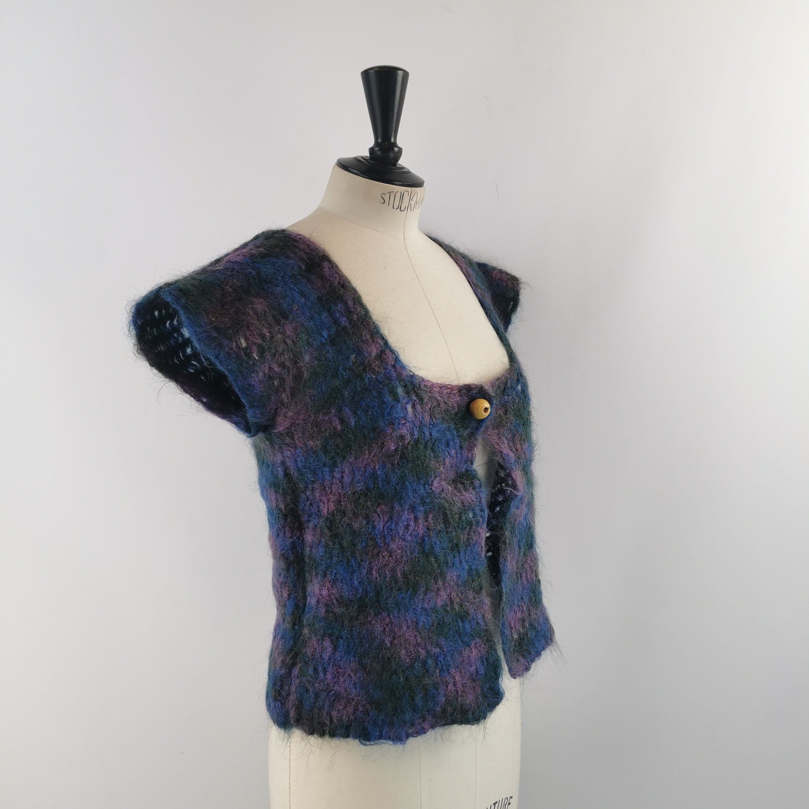 Gilet sans manches Crochet M(estimée) Bleu et Violet  - Vue 3 - 