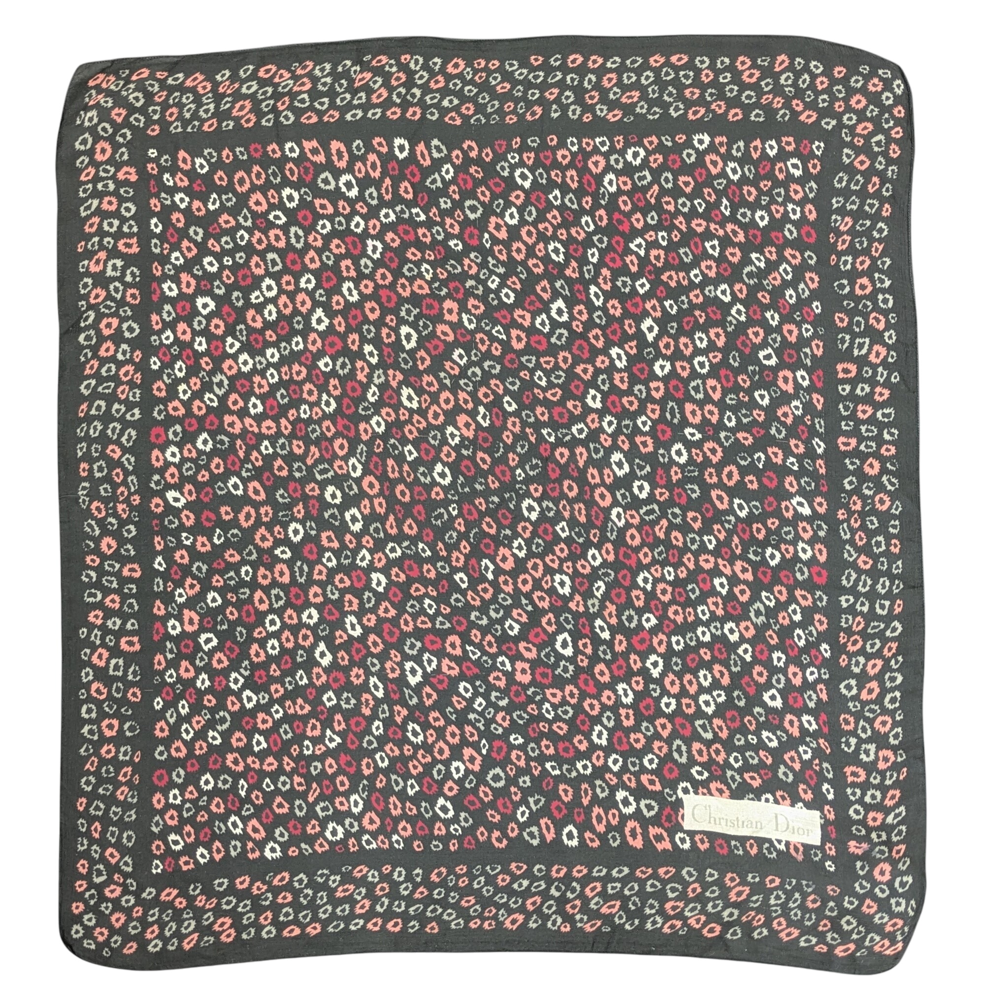 Foulard Christian Dior en mousseline de soie Imprimé graphique Carré vintage 62 x 65 cm - Photo 0