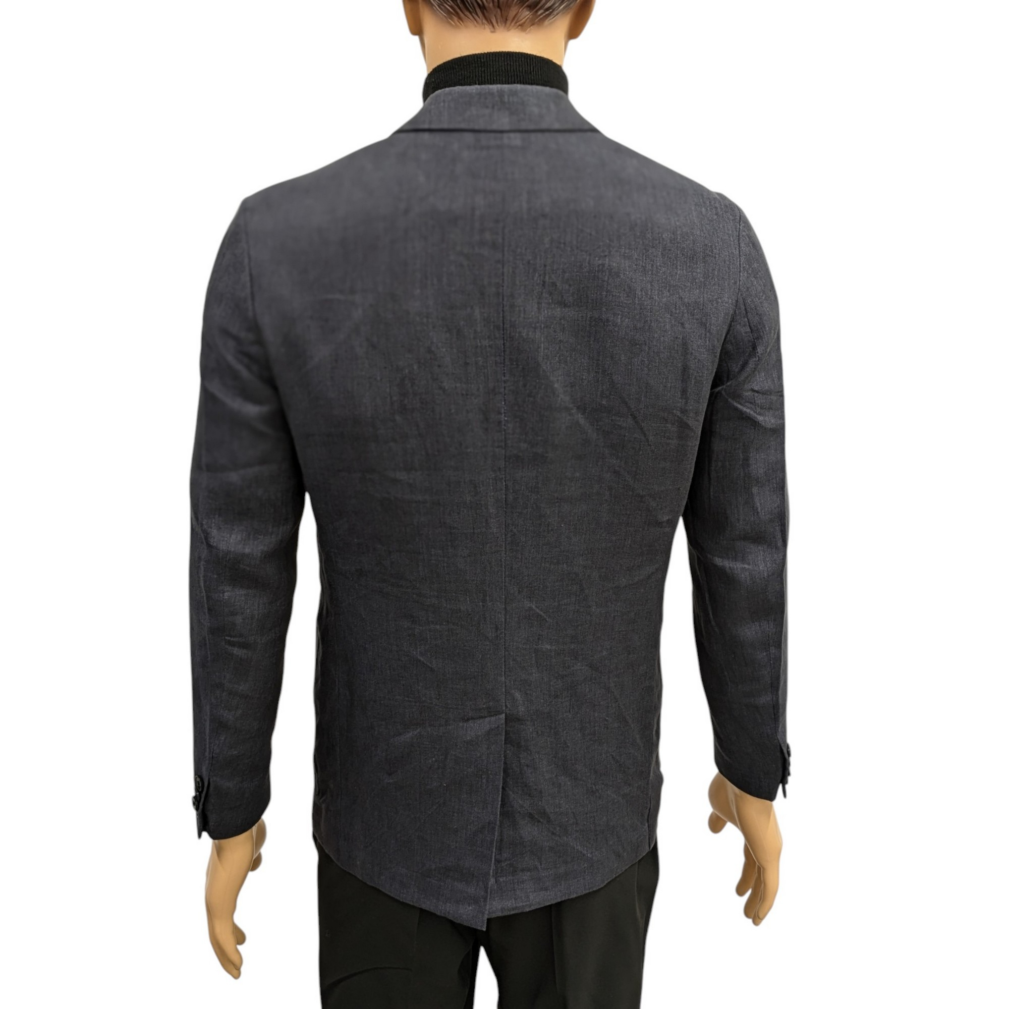 Veste de costume Emile Lafaurie T 48 en lin bleu grisé - Photo 2