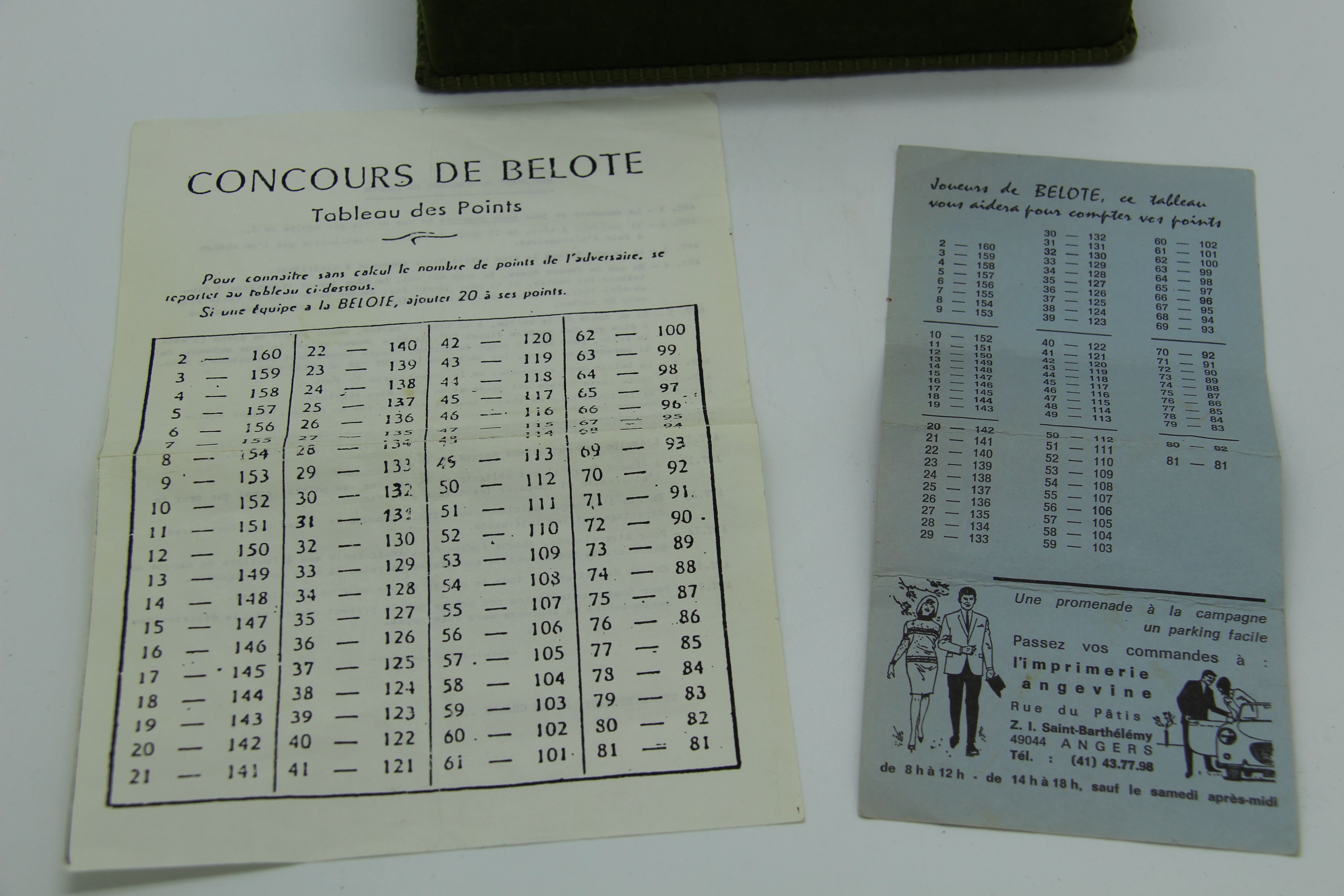 Voir photo 6 de Boite de jeu de belote Boite de jeu de belote Bon état - Vue 6 -